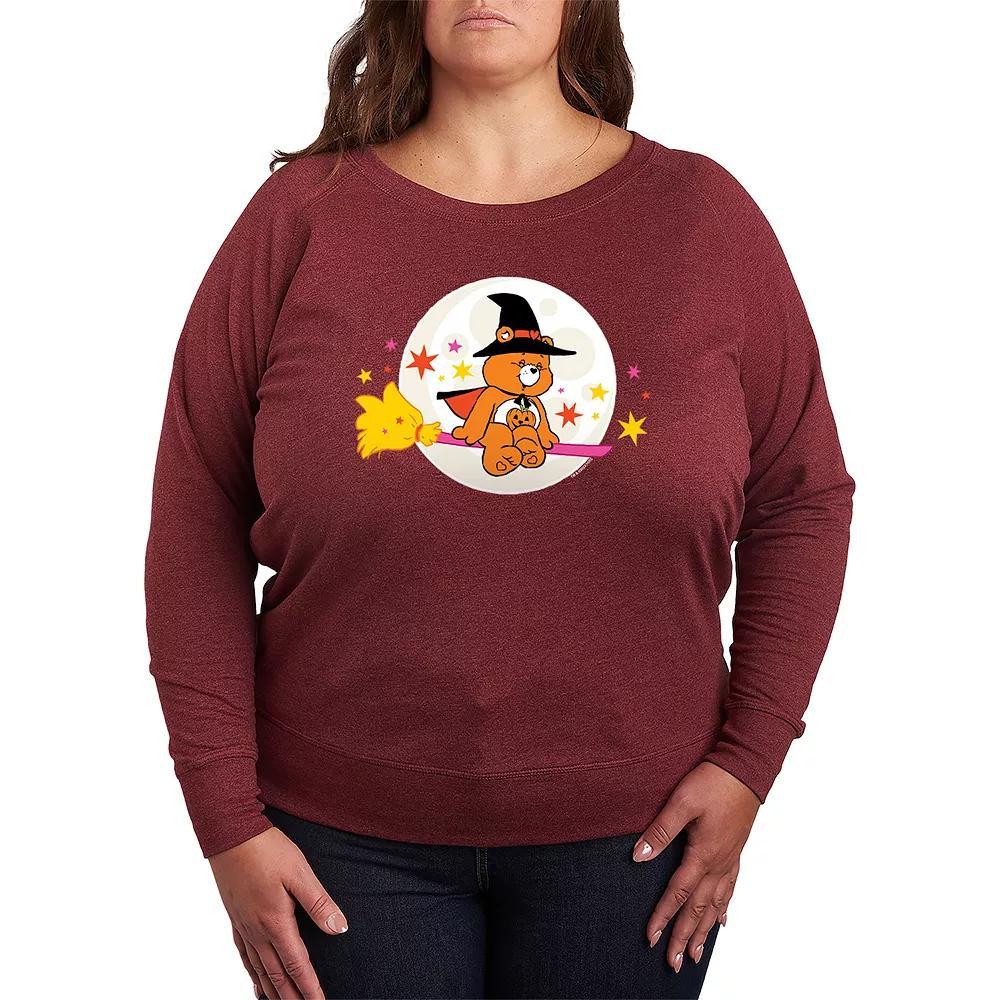 Plus Size Care Bears Halloween Witch French Terry Long Sleeve Tee, Women's, Size: 4XL, Grey Dark Red Product Image