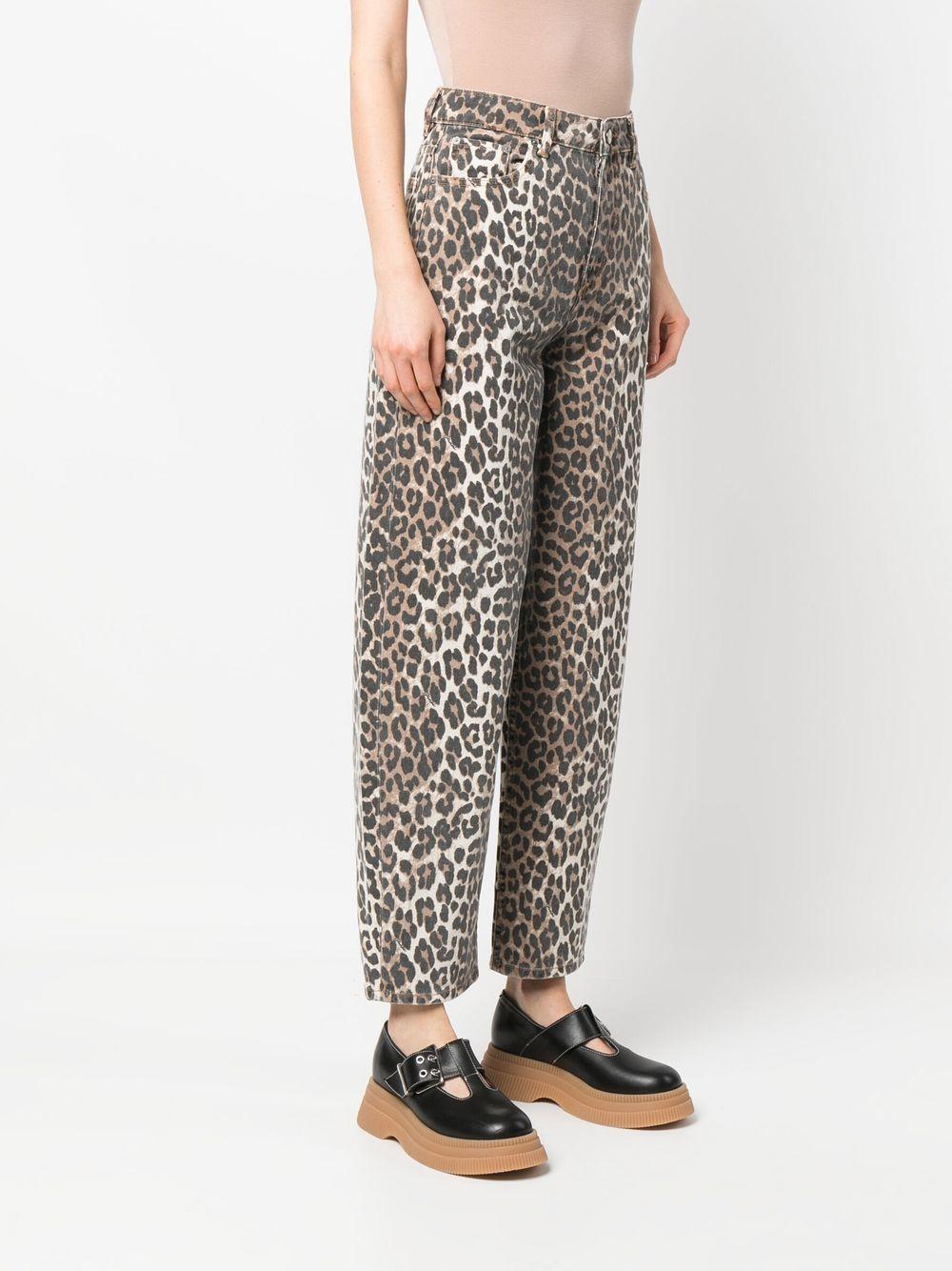 leopard-print tapered jeans Product Image