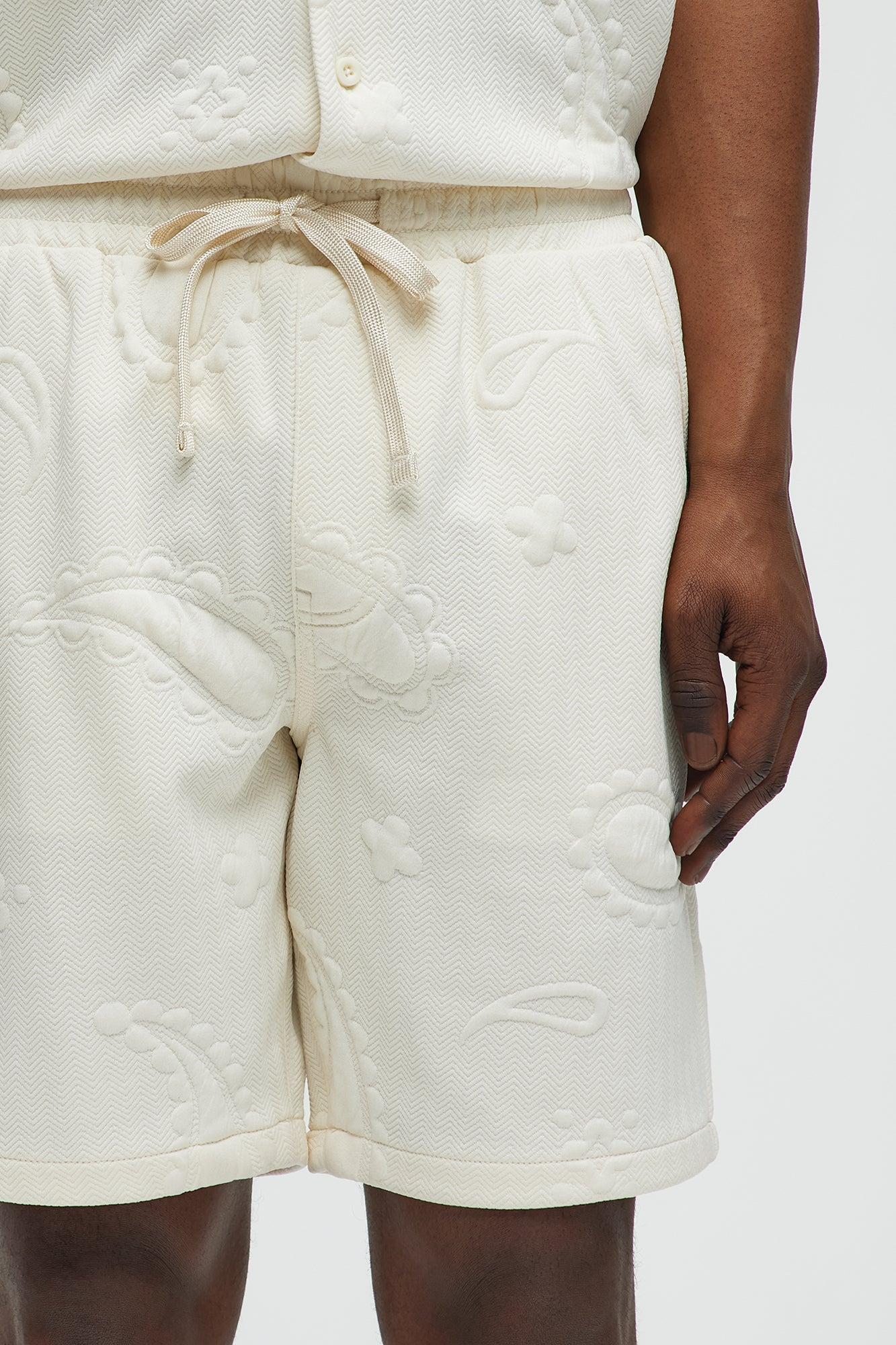 Heavyweight Textured Jacquard Relaxed Short - Off White Product Image