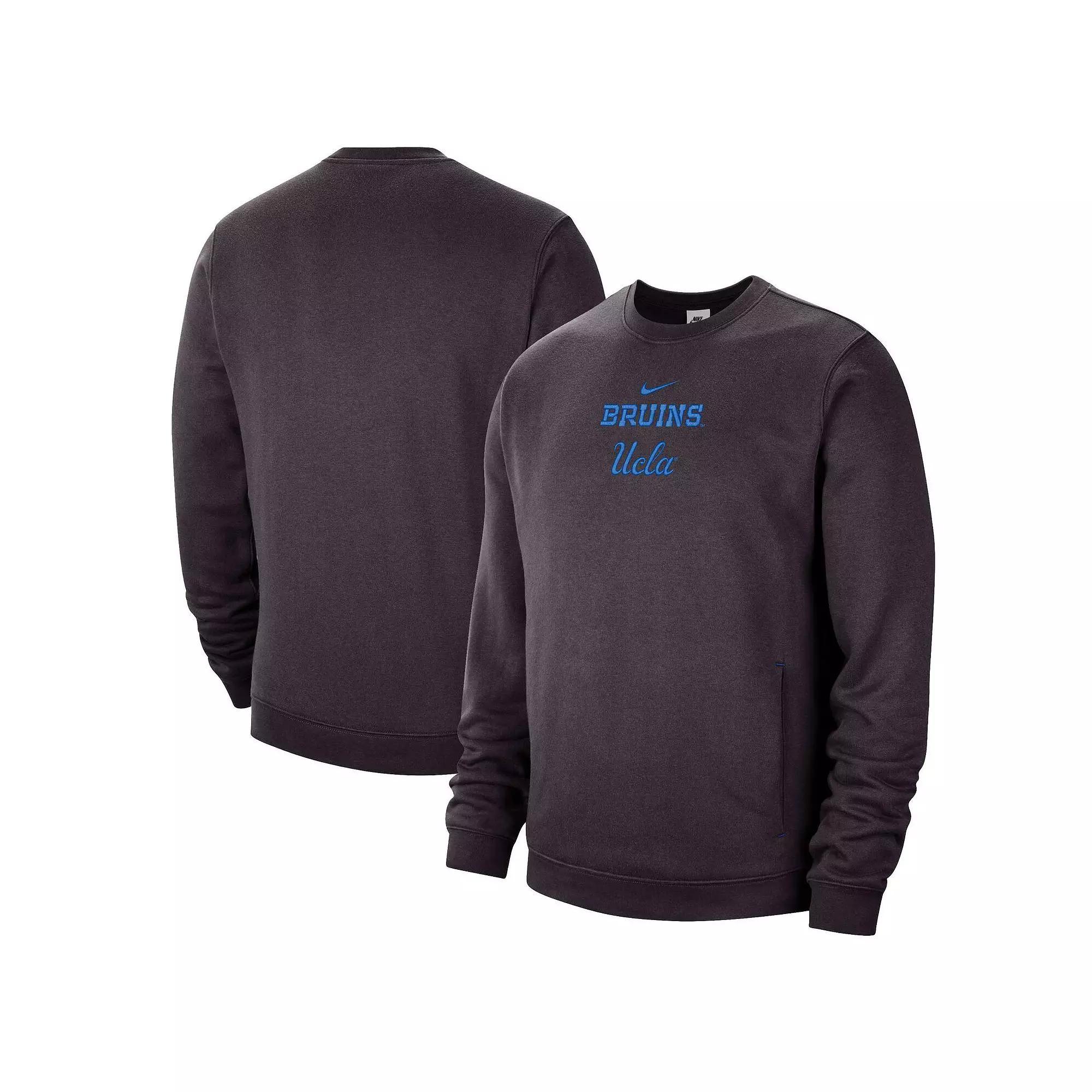 Men's Nike Charcoal UCLA Bruins Campus Block Club Pullover Sweatshirt, Size: 2XL Product Image