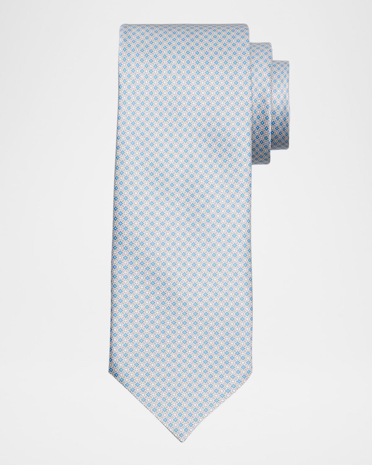 Men's Micro-Geometric Silk Tie Product Image