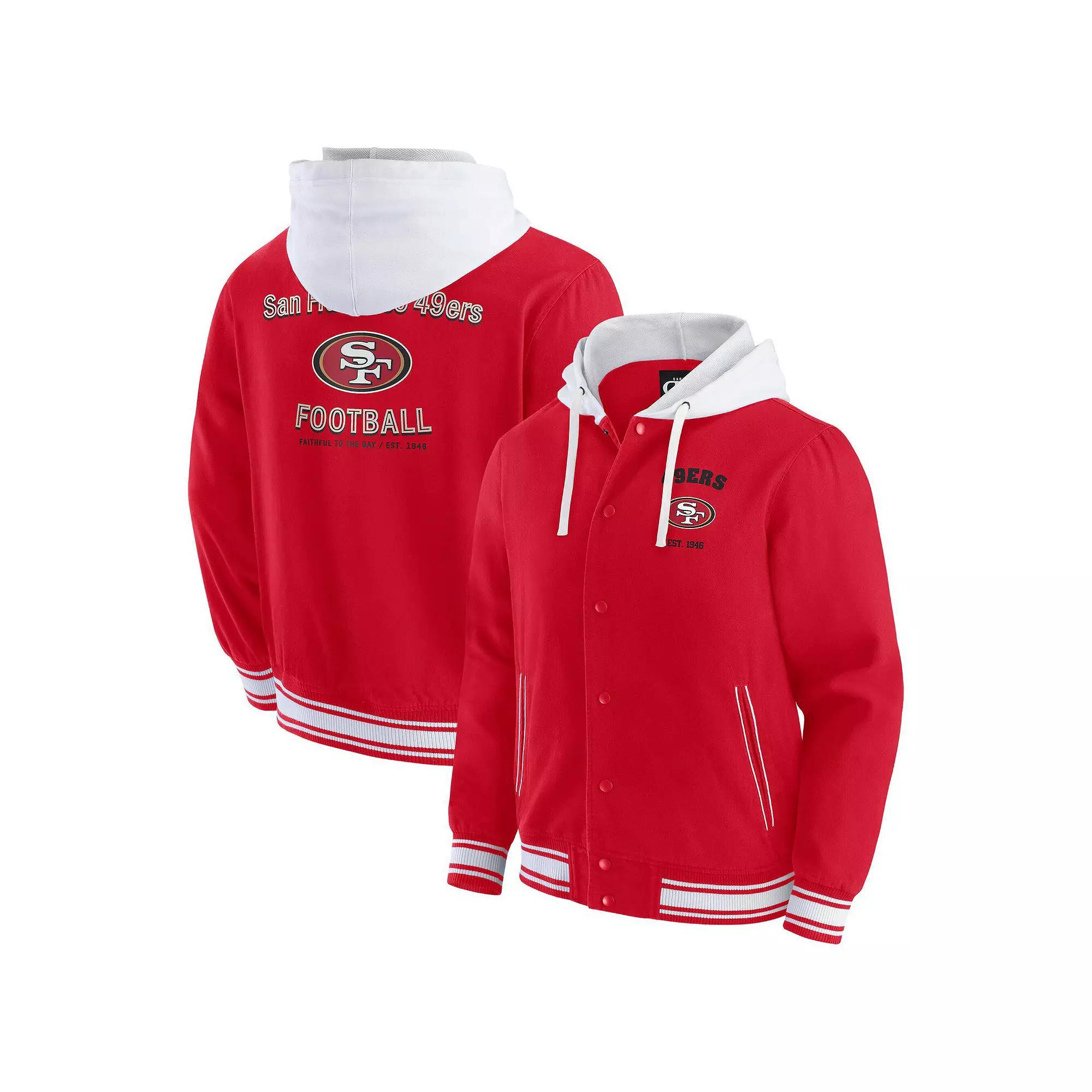 Men's Darius Rucker Collection by Fanatics Scarlet San Francisco 49ers Full-Snap Hoodie Jacket,  Product Image