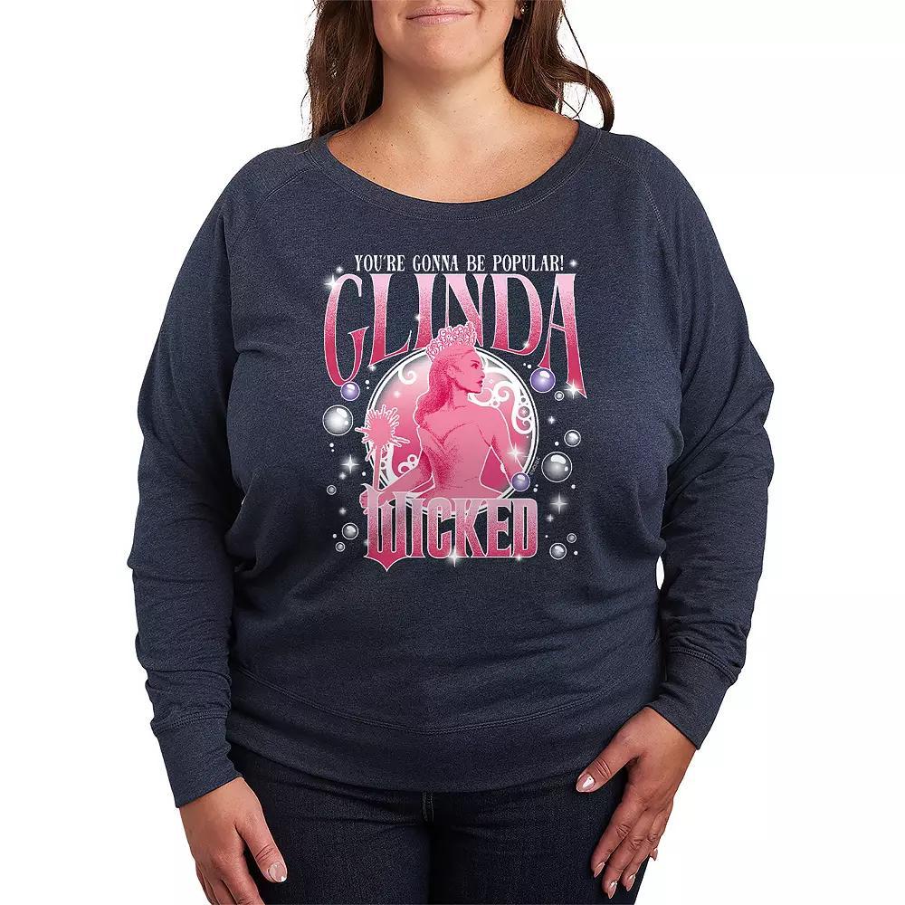 Plus Size Wicked Glinda Popular French Terry Long Sleeve Tee, Women's, Size: 1XL, Grey Indigo Product Image