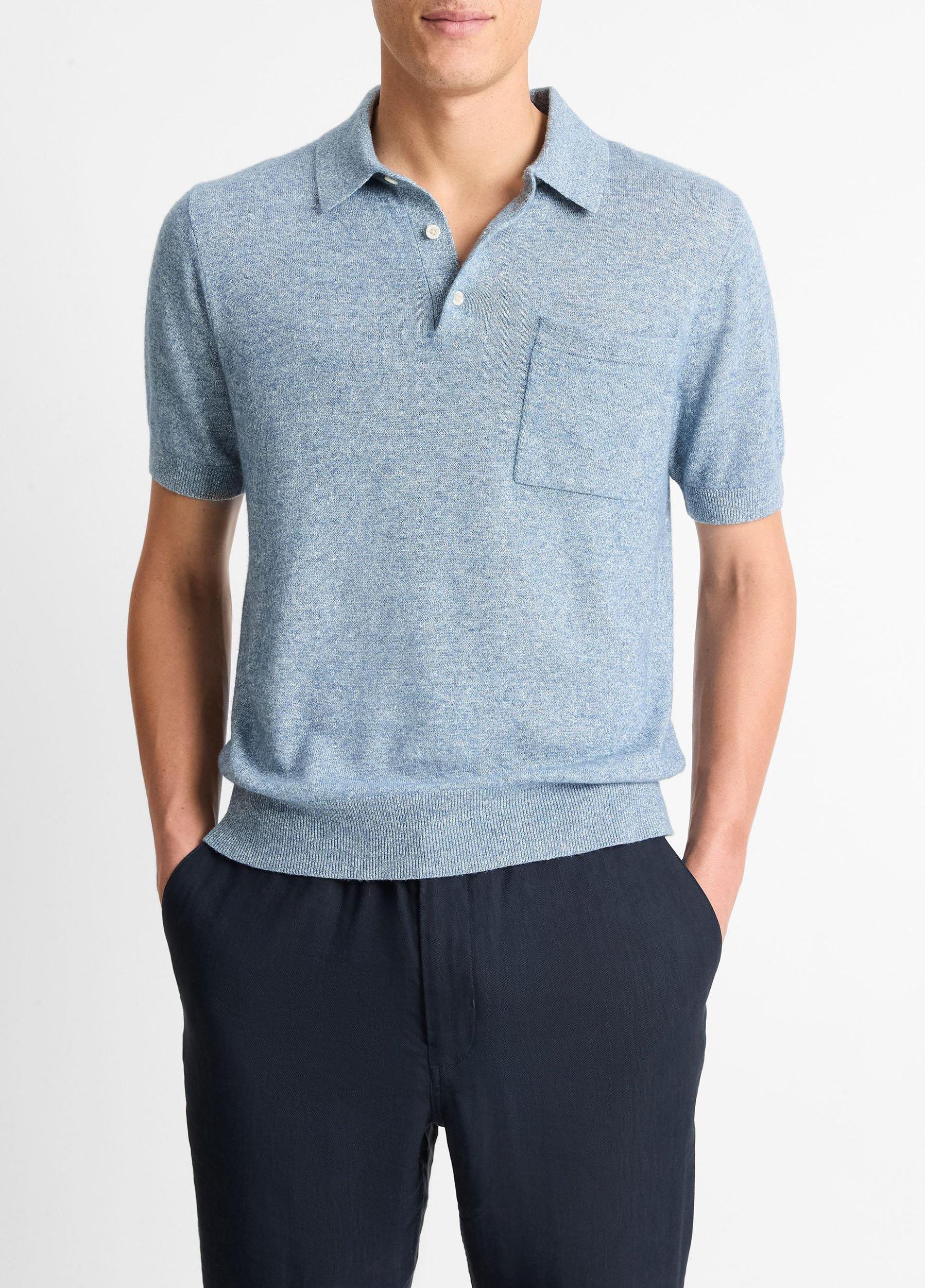 Linen, Wool & Cashmere Polo Sweater Product Image