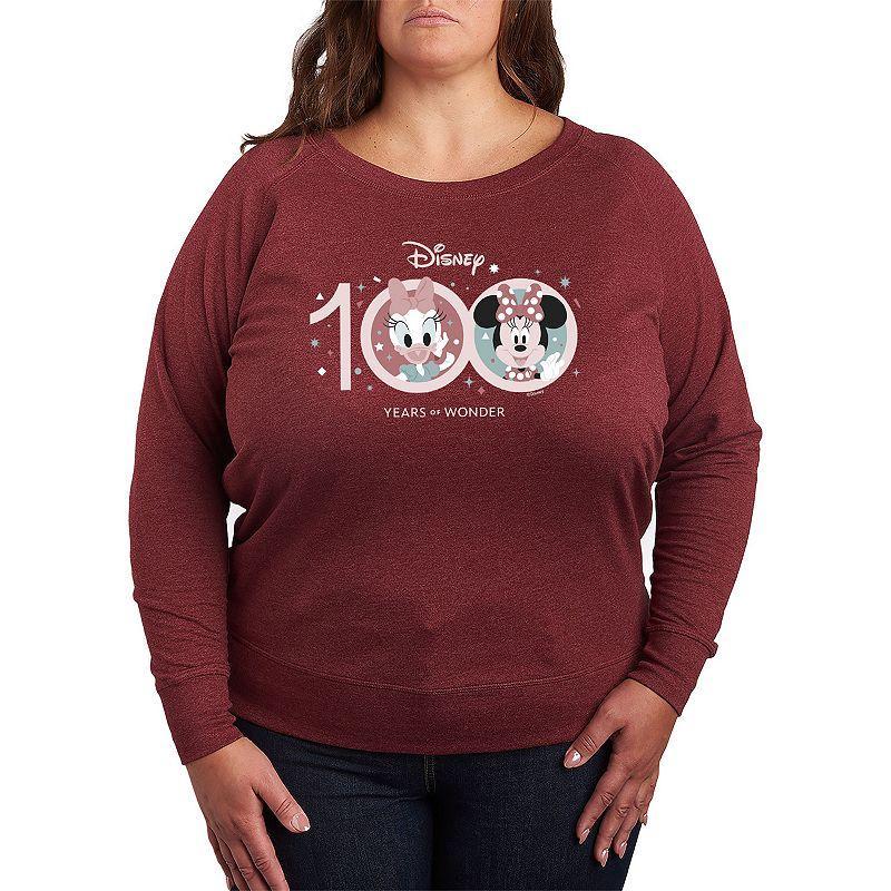 Disney 100 Minnie Mouse & Daisy Duck Plus Size Lightweight French Terry Sweatshirt, Womens Product Image