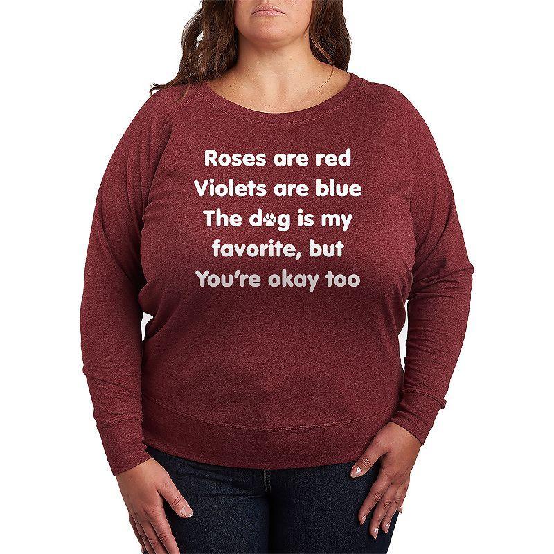 Plus Size Dump Him Tarot Lightweight French Terry Sweatshirt, Womens Grey Blue Product Image