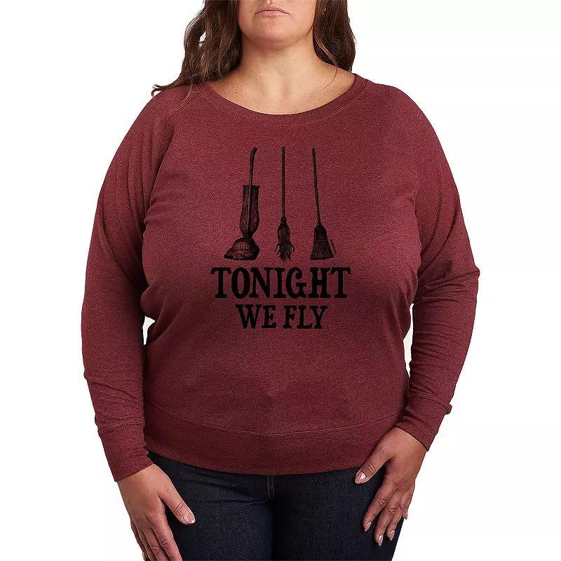 Disney's Hocus Pocus Plus Size Tonight We Fly French Terry Long Sleeve Tee, Women's, Size: 4XL, Beige Product Image
