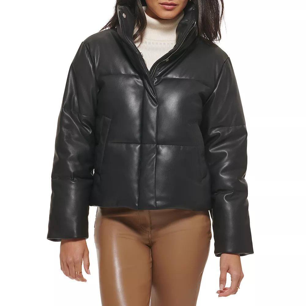 Women's Levi's® Faux-Leather Short Puffer Jacket,  Product Image