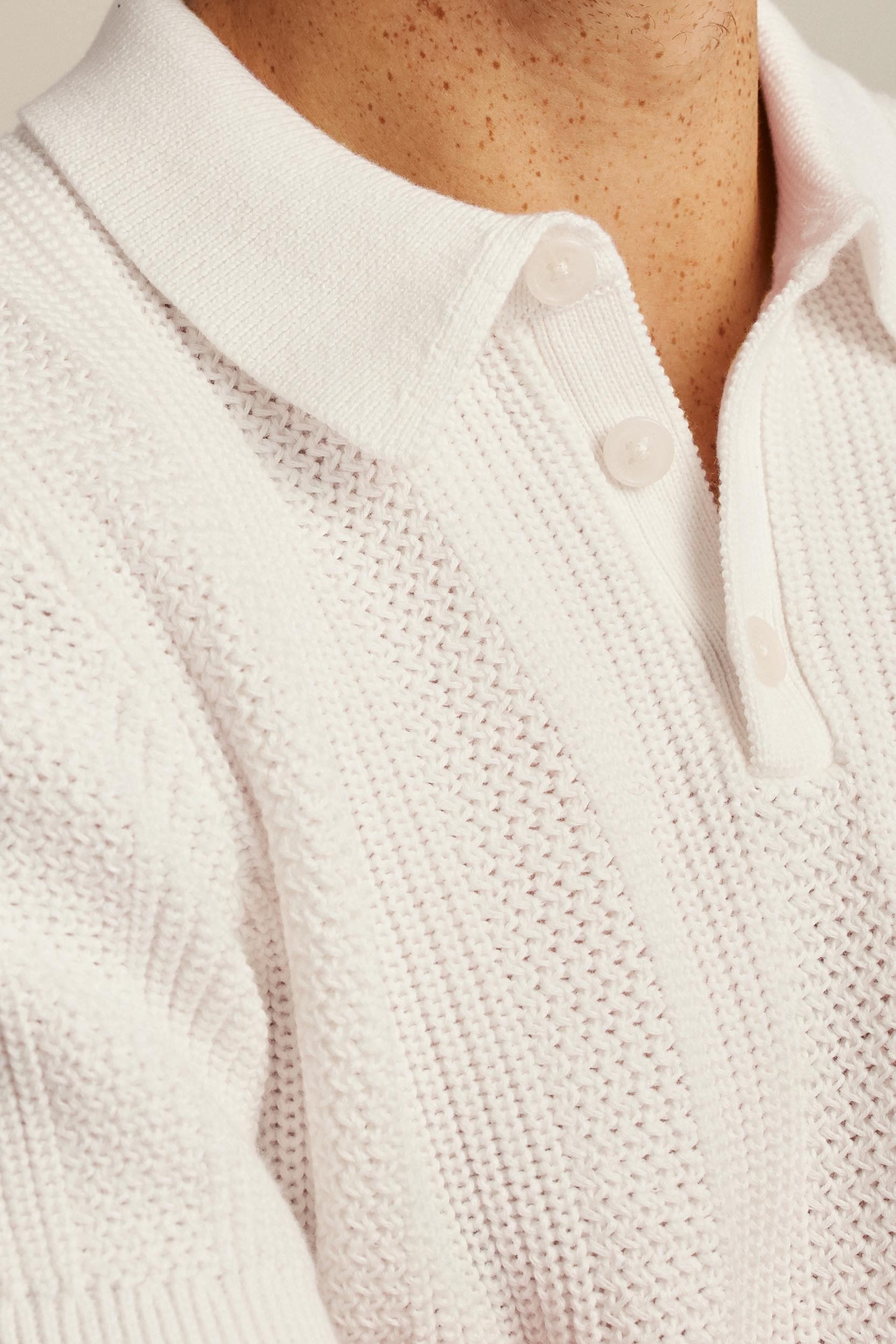 Vertical Stitch Sweater Polo Product Image