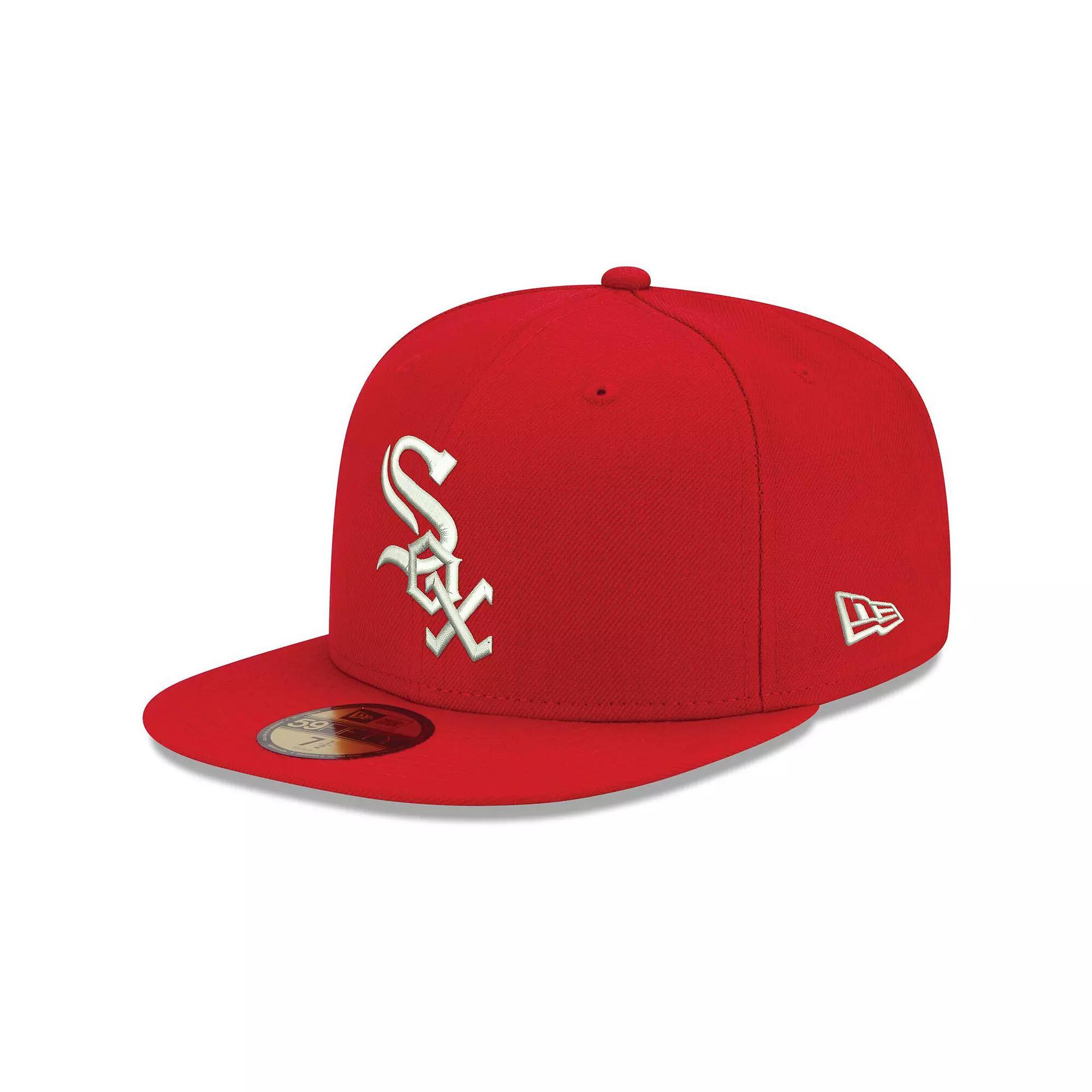 Men's New Era Red Chicago White Sox Logo White 59FIFTY Fitted Hat,  Product Image