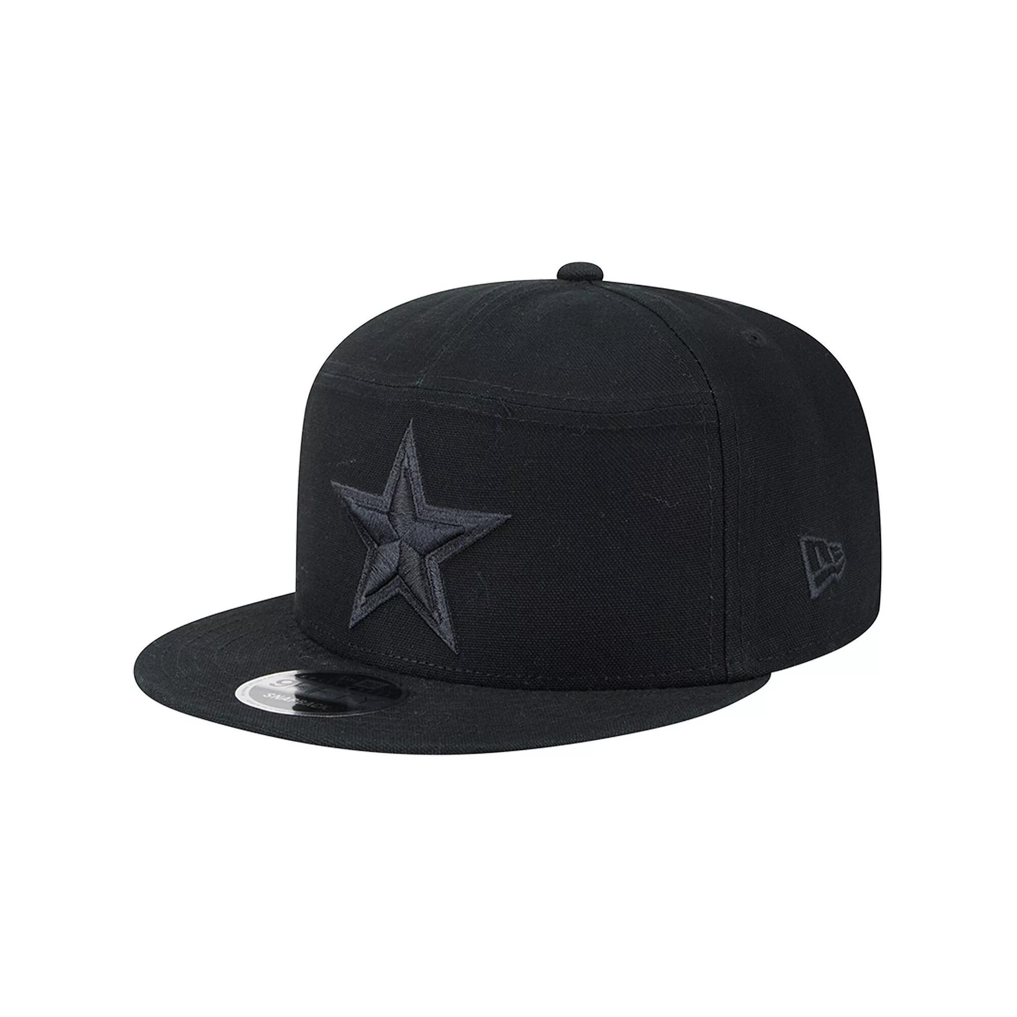 Men's New Era Black Dallas Cowboys Adventure Canvas Split Panel 9FIFTY Snapback Hat Product Image