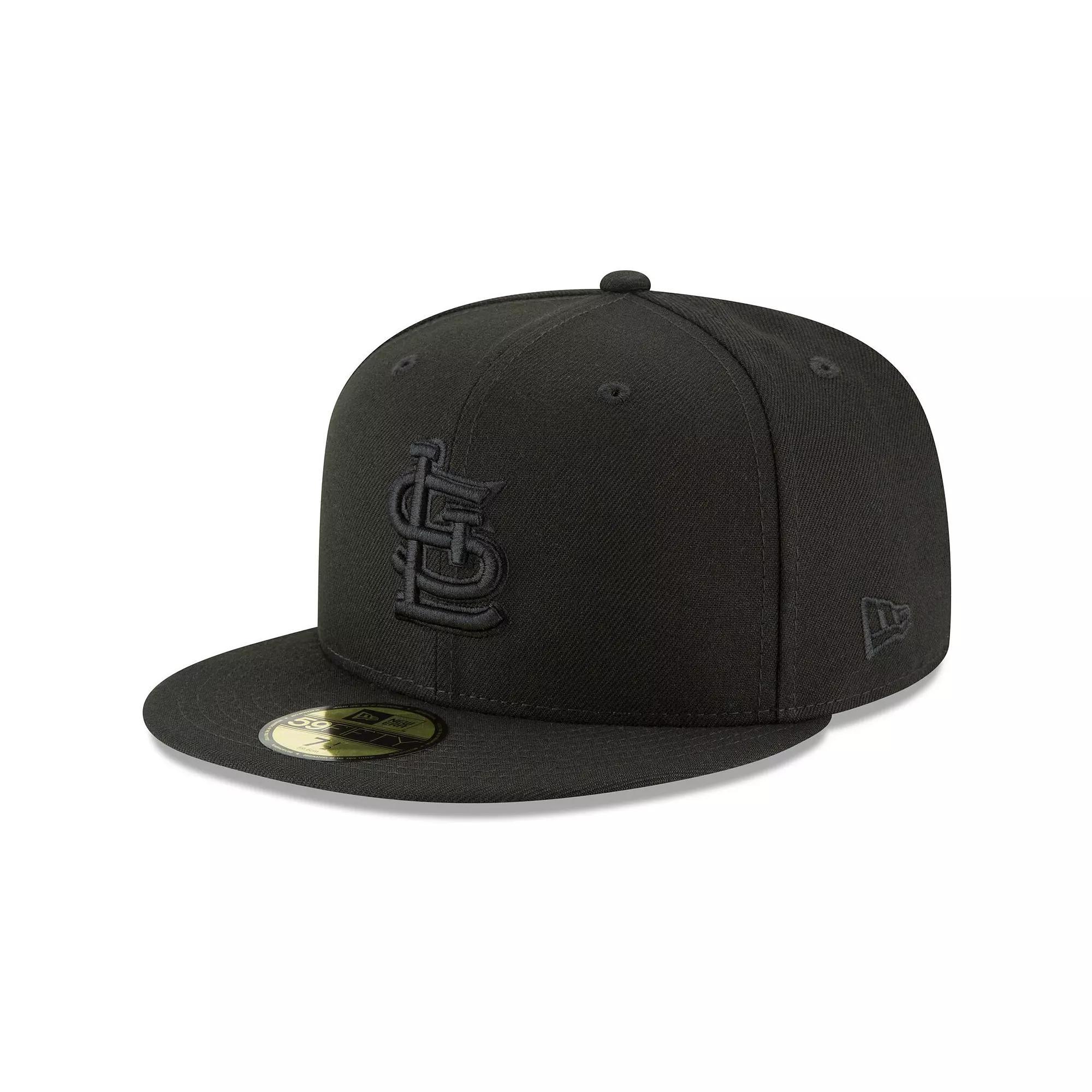 Men's New Era Black St. Louis Cardinals Black on Black 59FIFTY Fitted Hat, Size: 7 1/4 Product Image