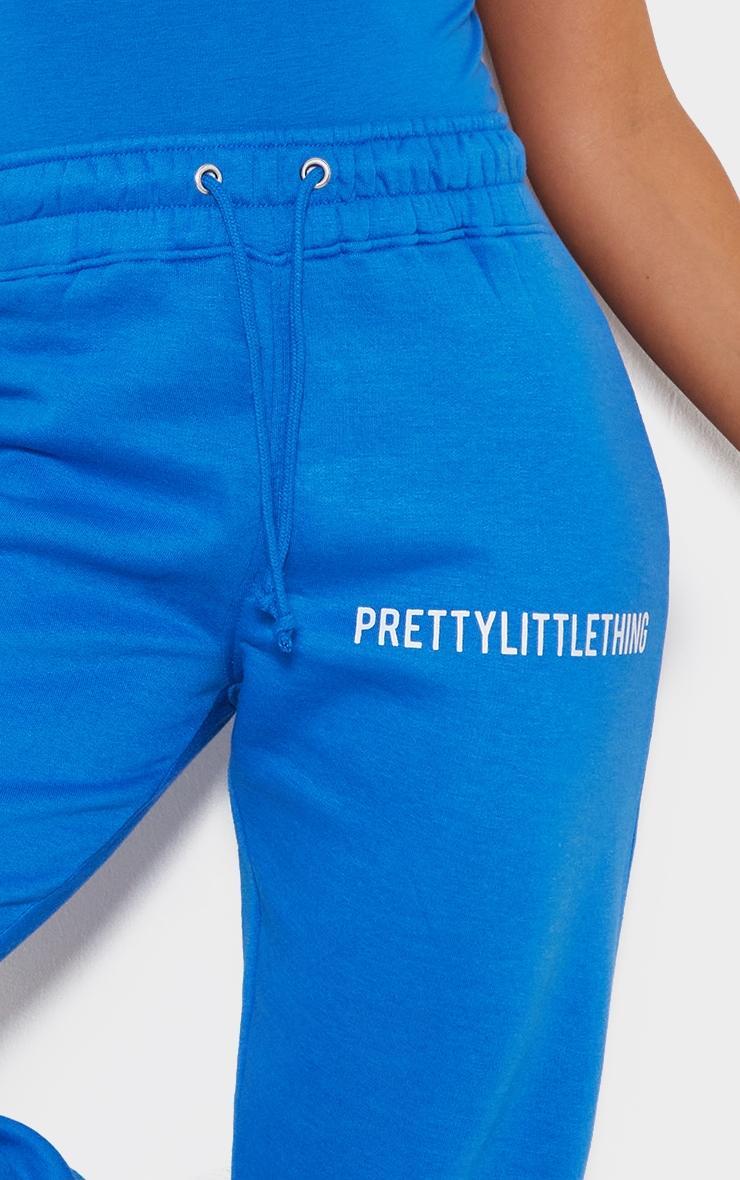 PRETTYLITTLETHING Blue Logo High Waisted Cuffed Sweatpants Product Image