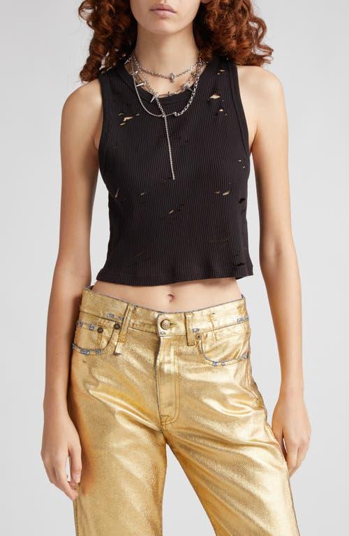 Womens Distressed Crop Tank Product Image