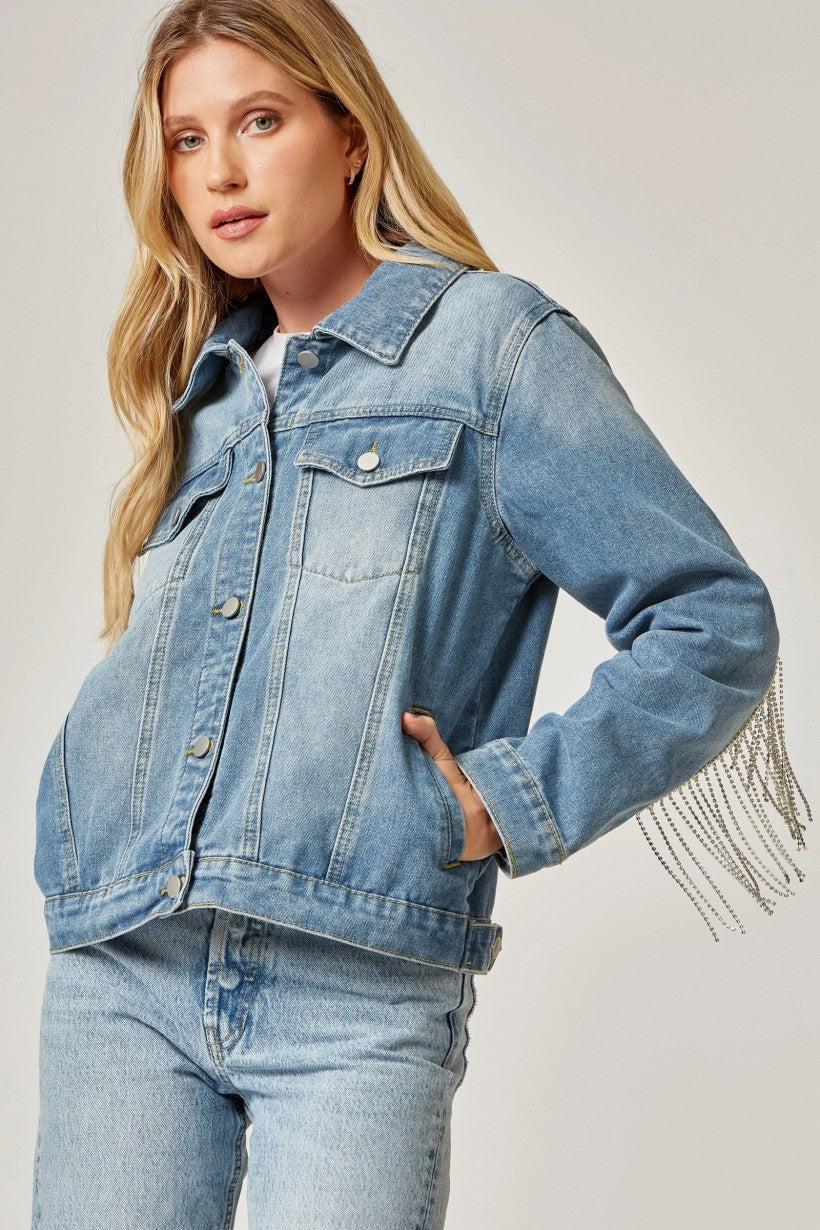 19902   Vivian Rhinestone Fringe Jacket Product Image