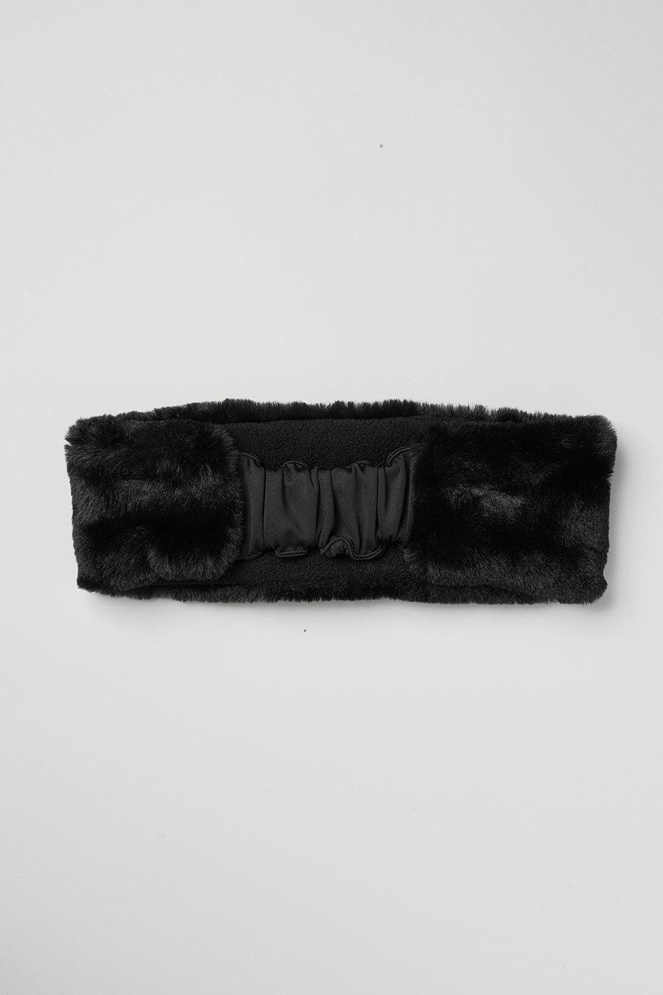 Faux Fur Ear Warmers - Black Product Image