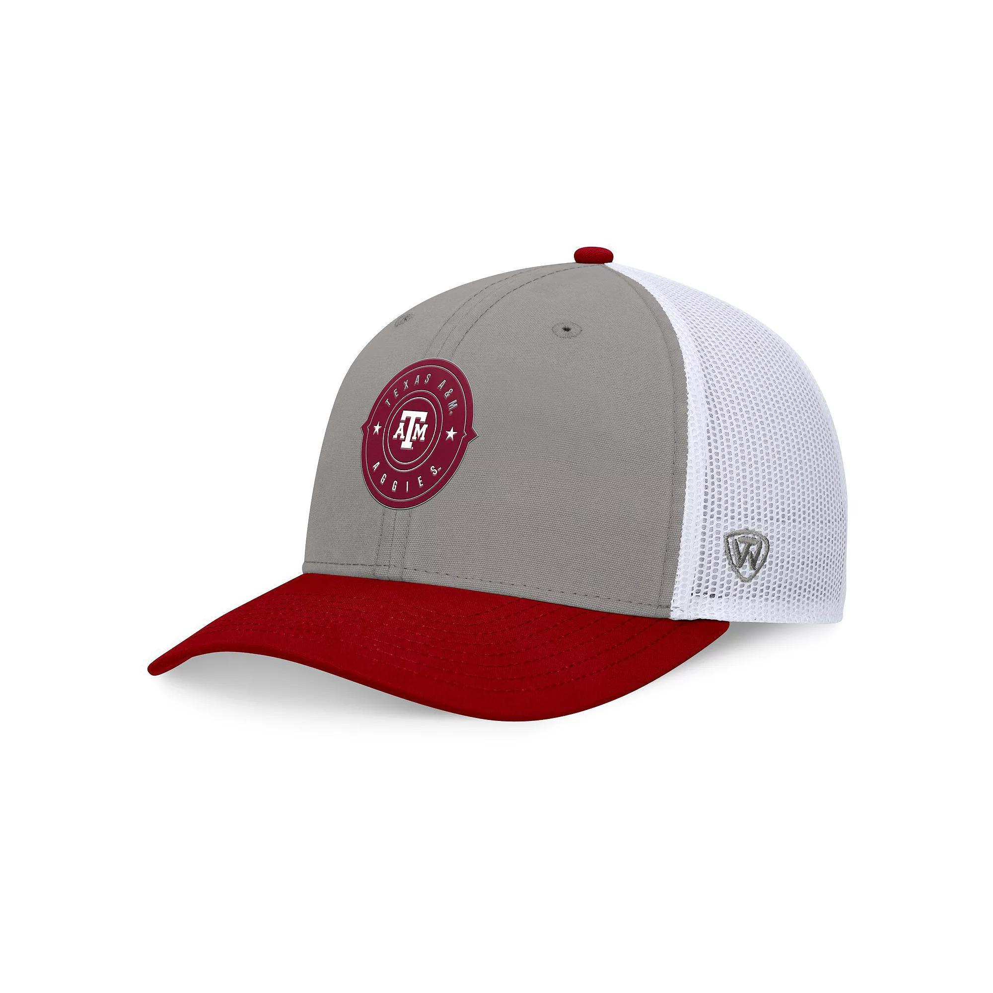 Men's Top of the World Gray/Maroon Texas A&M Aggies Rob Trucker Adjustable Hat, Grey Product Image