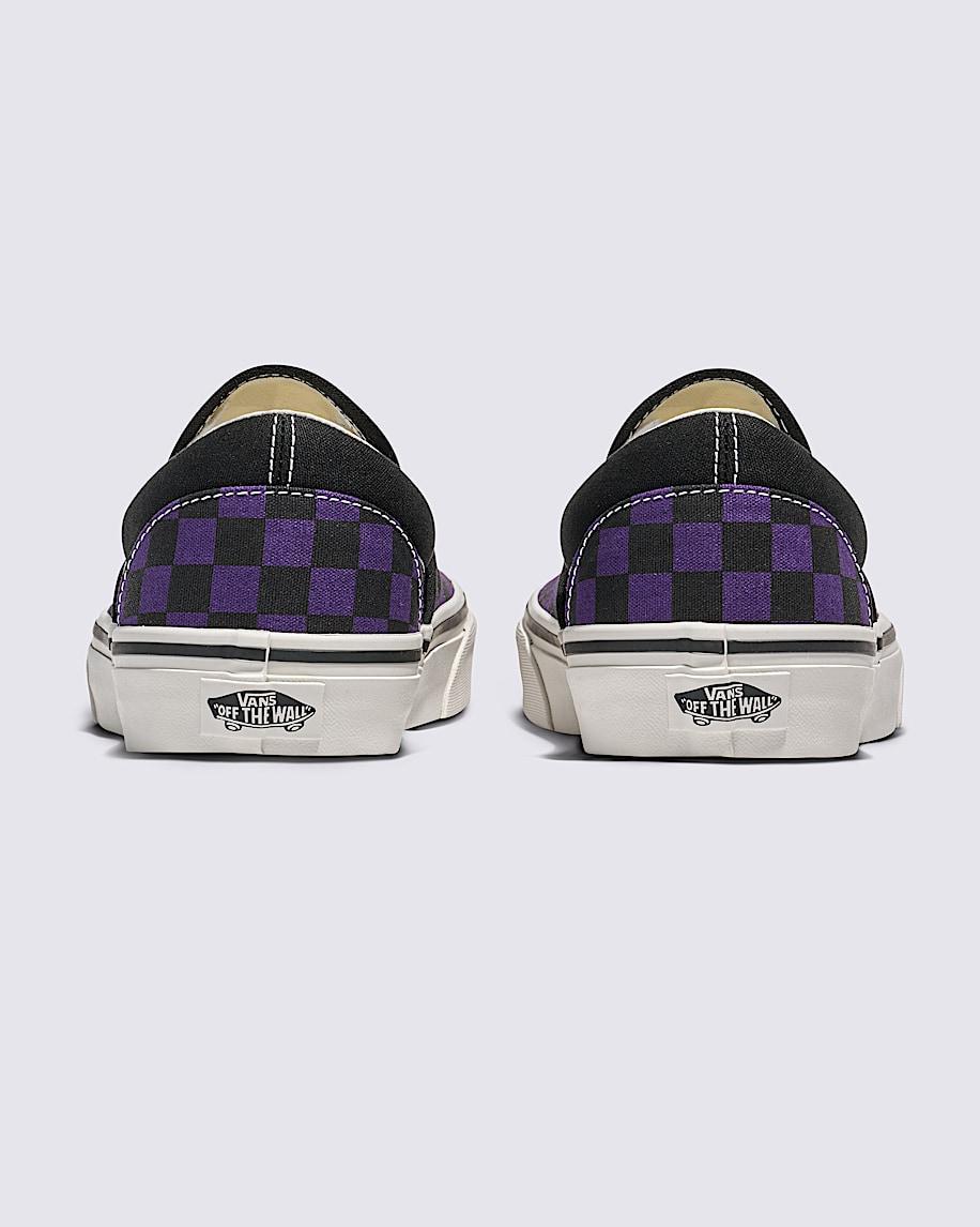 Classic Slip-On Checkerboard Shoe in Black / Gothic Grape| Vans US Product Image