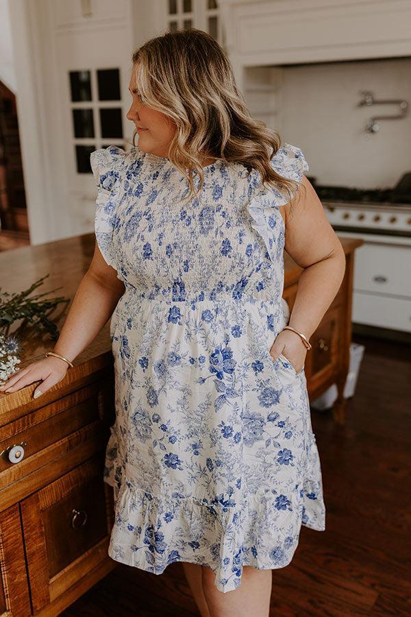 Whimsical Daydream Floral Smocked Mini Dress Curves Product Image