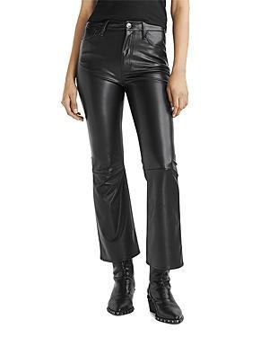 Womens Casey Faux-Leather Cropped Flare Pants Product Image