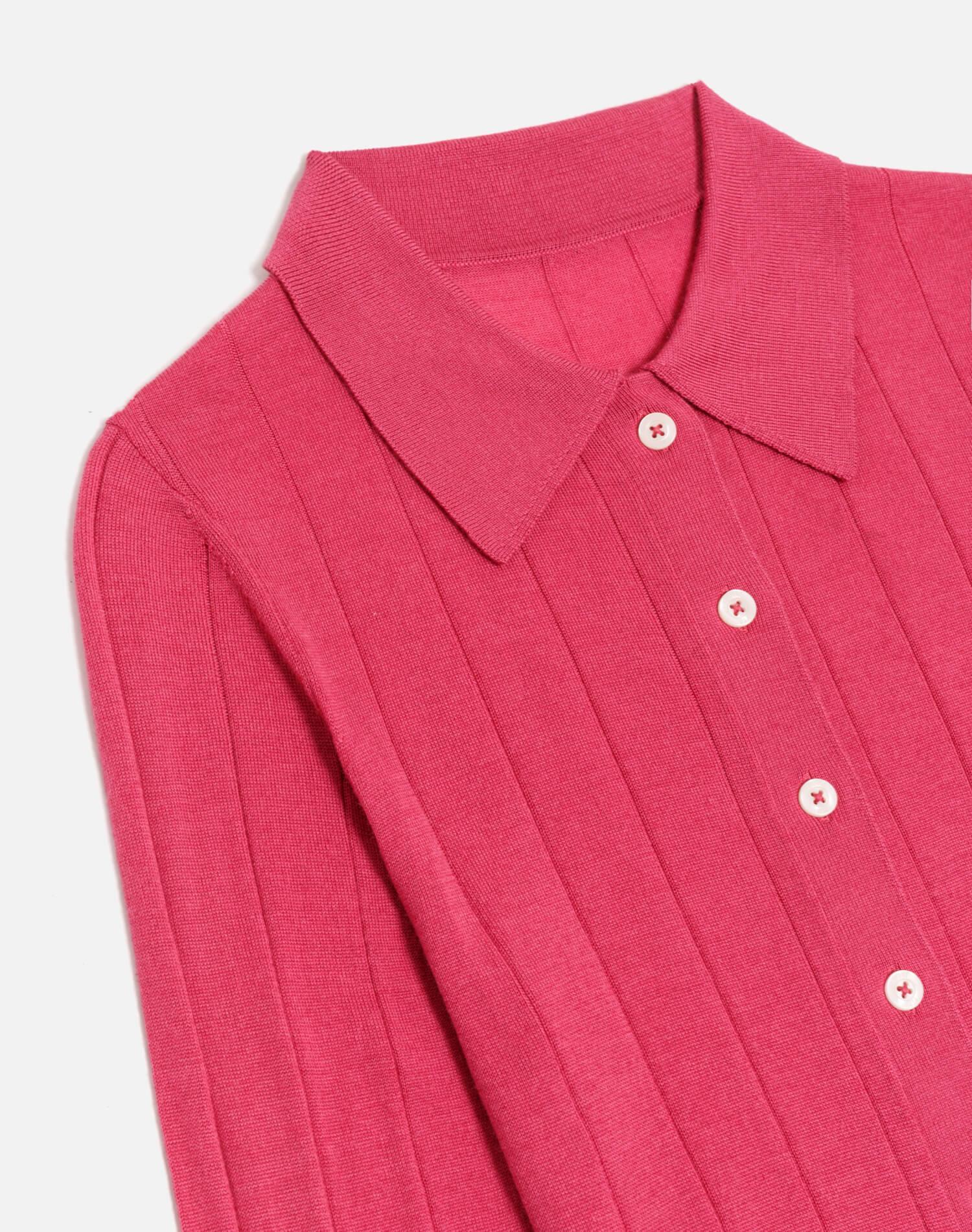 The Caroline Rib Cardi - Raspberry Product Image