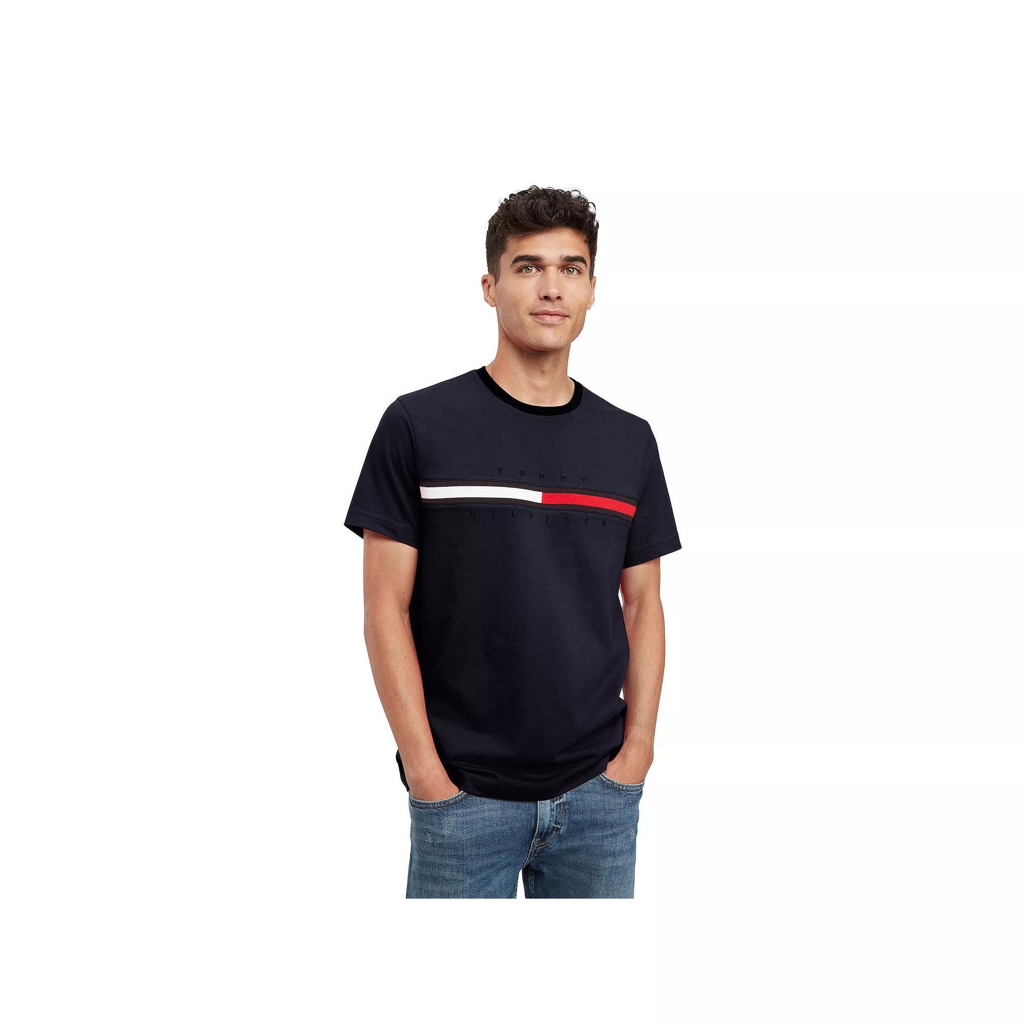 Men's Tommy Hilfiger Tino Logo Tee, Size: XL, Blue Product Image