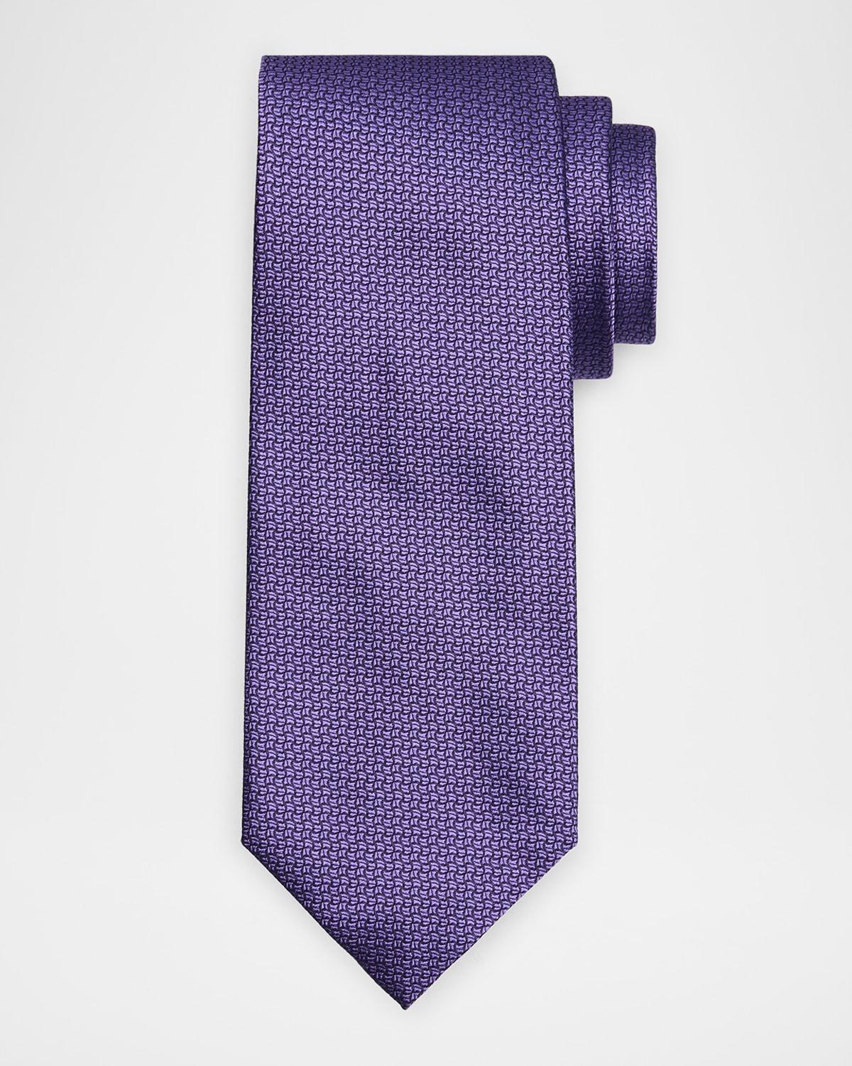 Mens Micro-Geometric Silk Tie Product Image