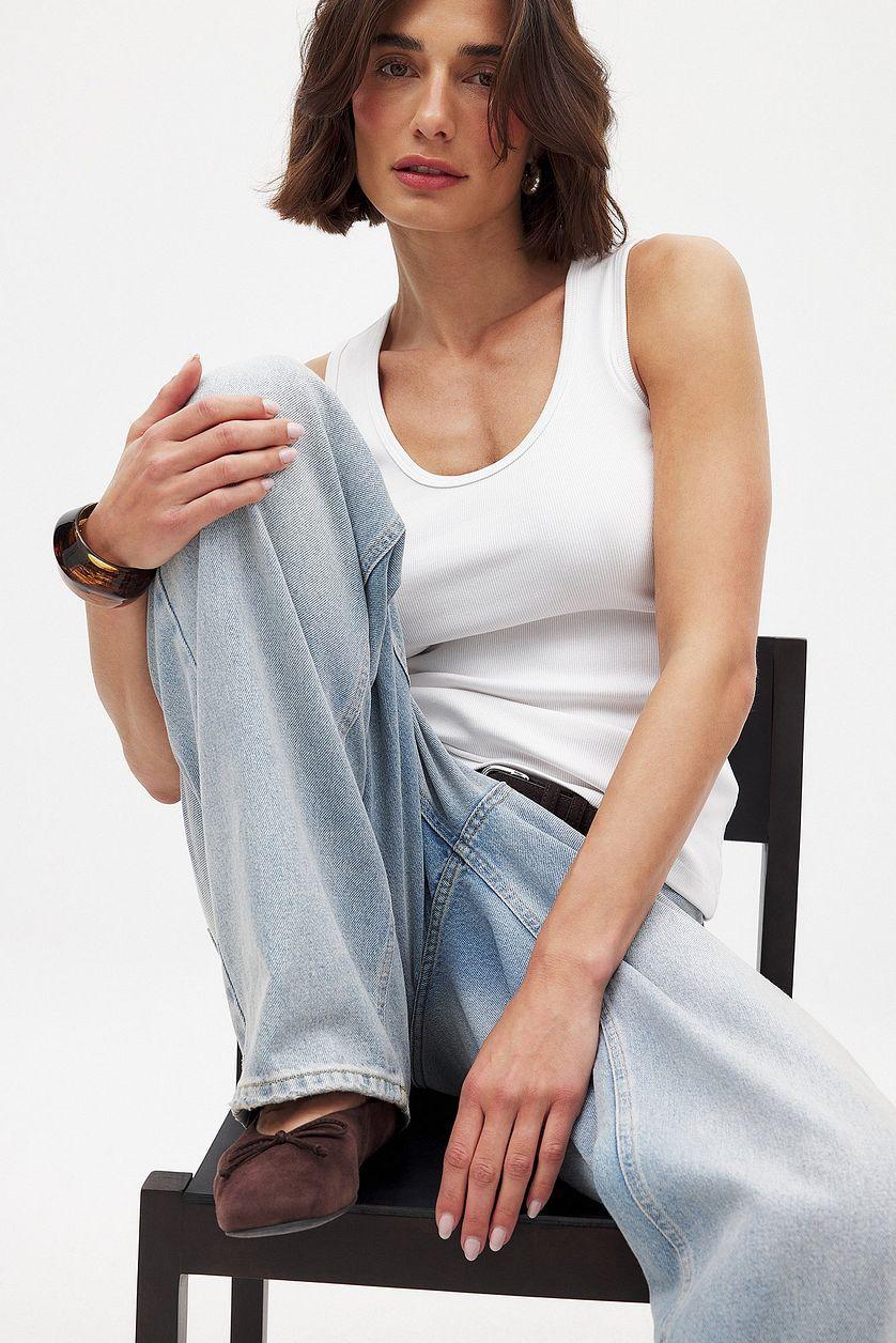 Scoop Neck Ribbed Tank Product Image