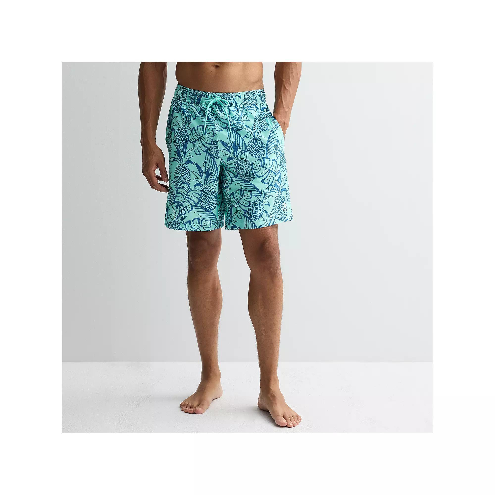 Men's Trinity Coast 9-Inch Printed Mesh Lined Swim Trunks,  Product Image