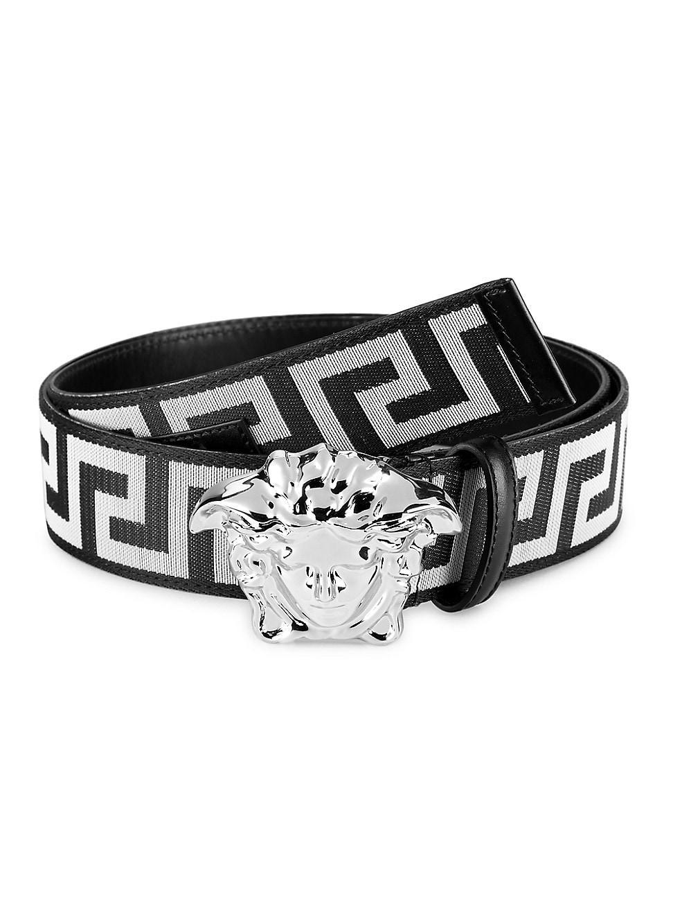 Men's Tonal Medusa/Greek Key Web Belt Product Image