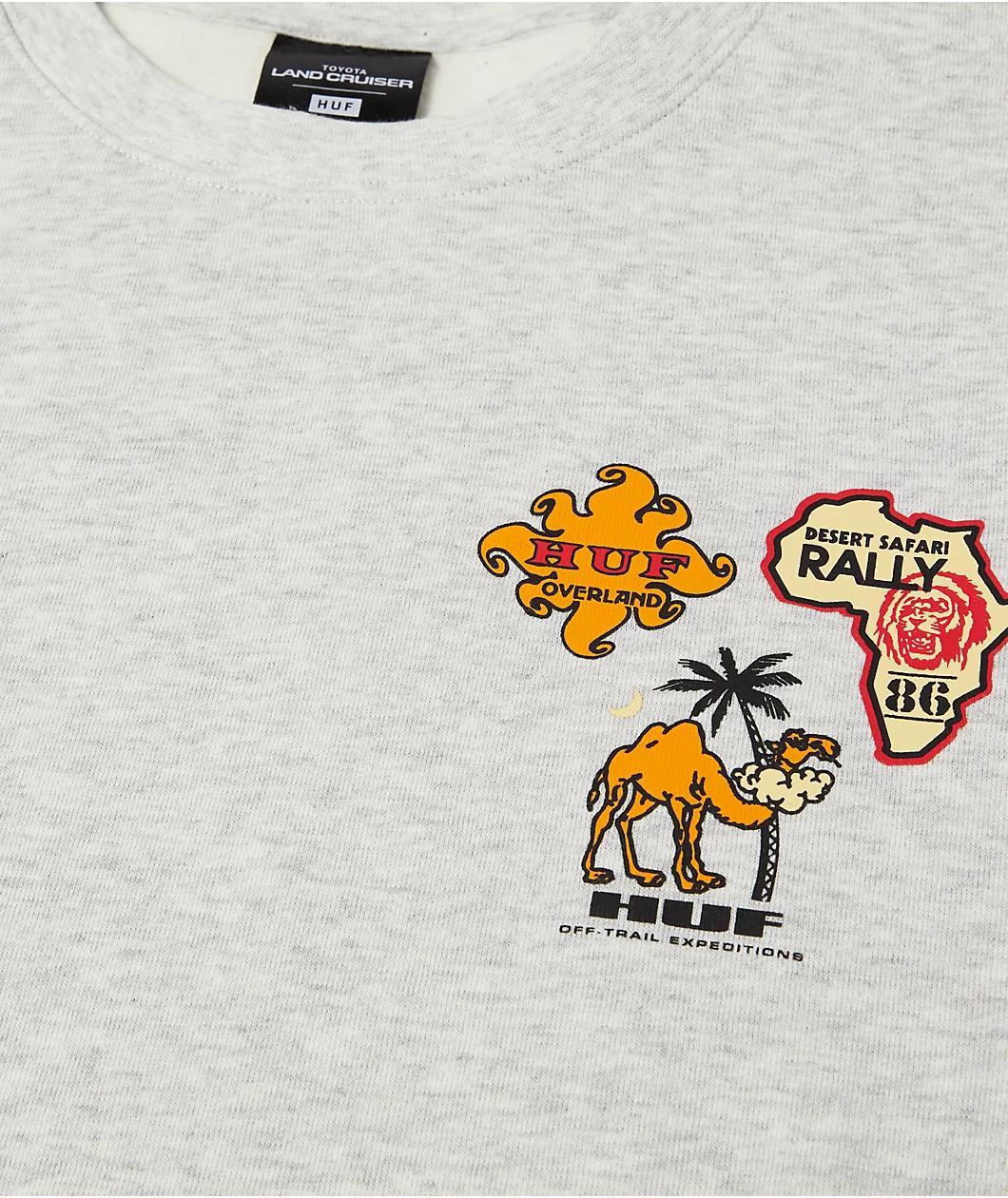 HUF x Land Cruiser Overland Touring Ash Crewneck Sweatshirt Product Image