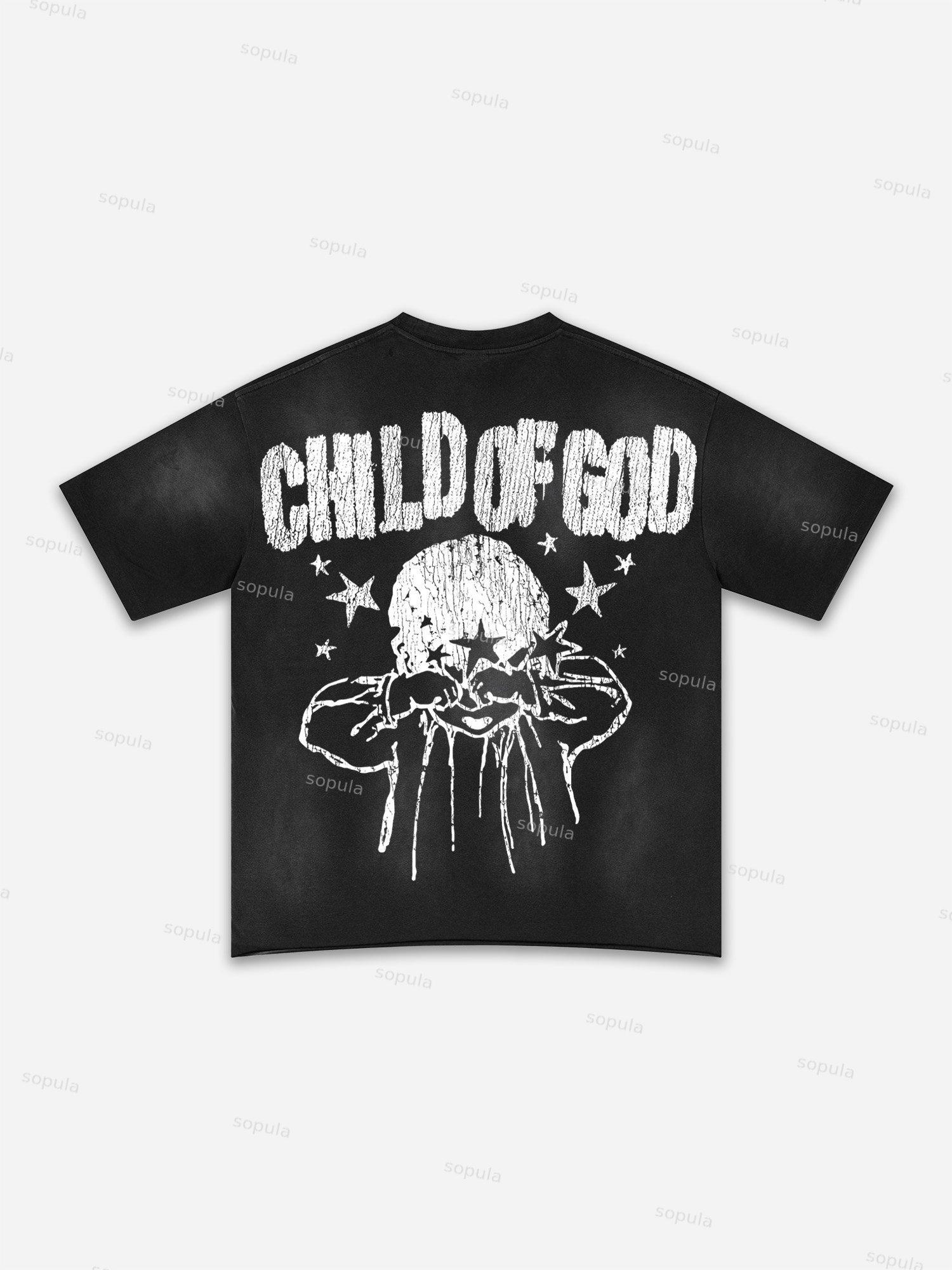 Street Goals Lip Braces Make Vintage Printed Graphic Washed T-shirt Product Image