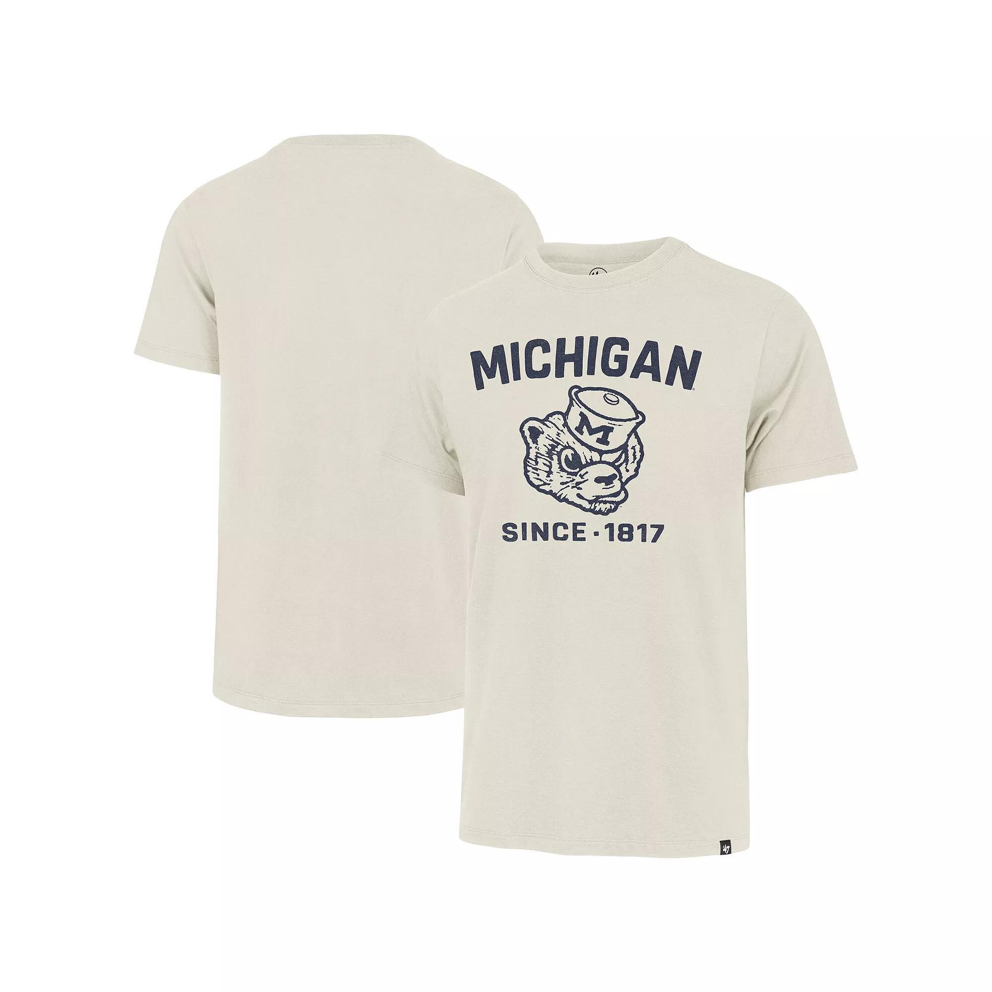 Men's '47 Cream Michigan Wolverines Duster Franklin T-Shirt, Size: Small, Beige Product Image