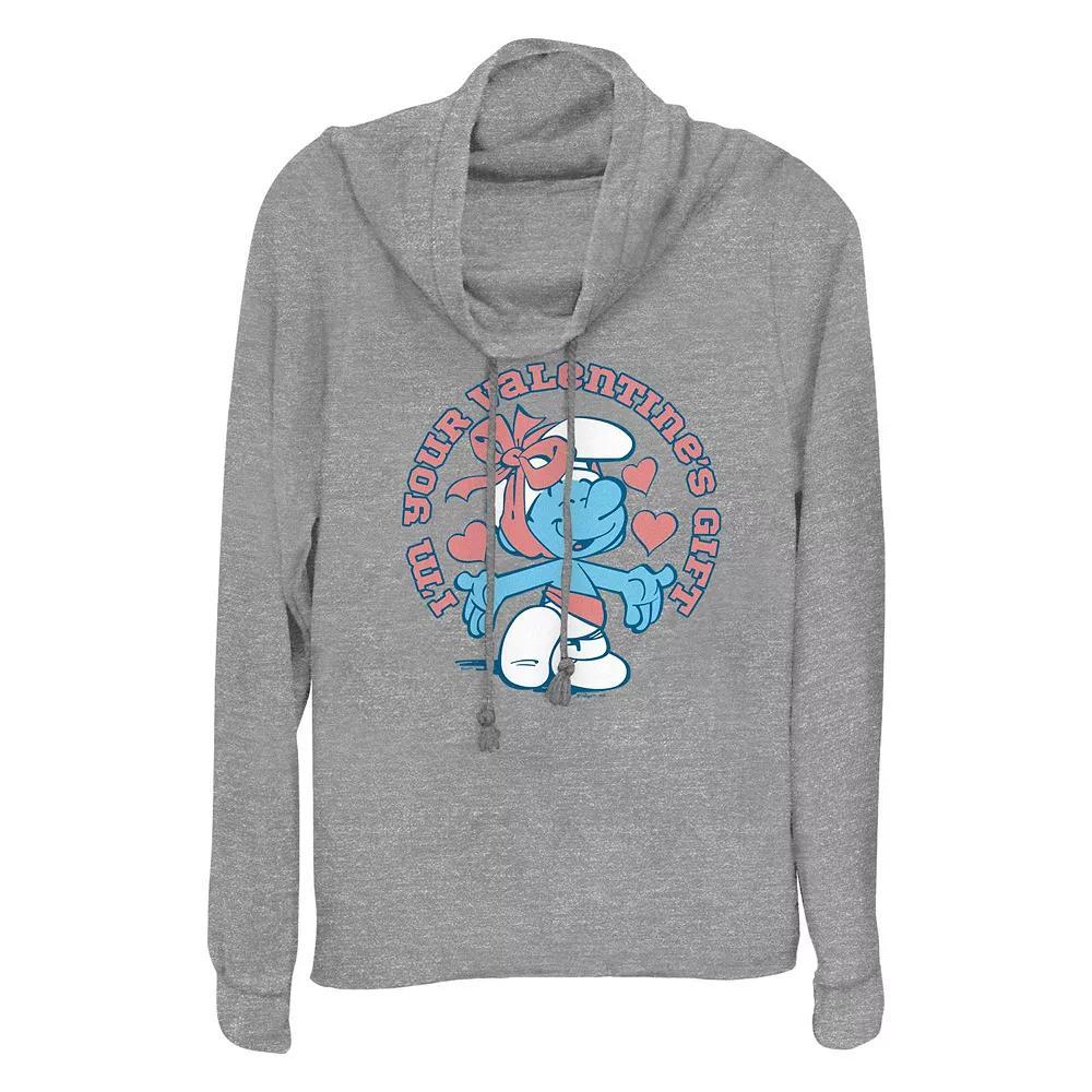 Women's Smurfs I'm Your Valentine's Gift Cowlneck Graphic Lightweight Long Sleeve,  Product Image