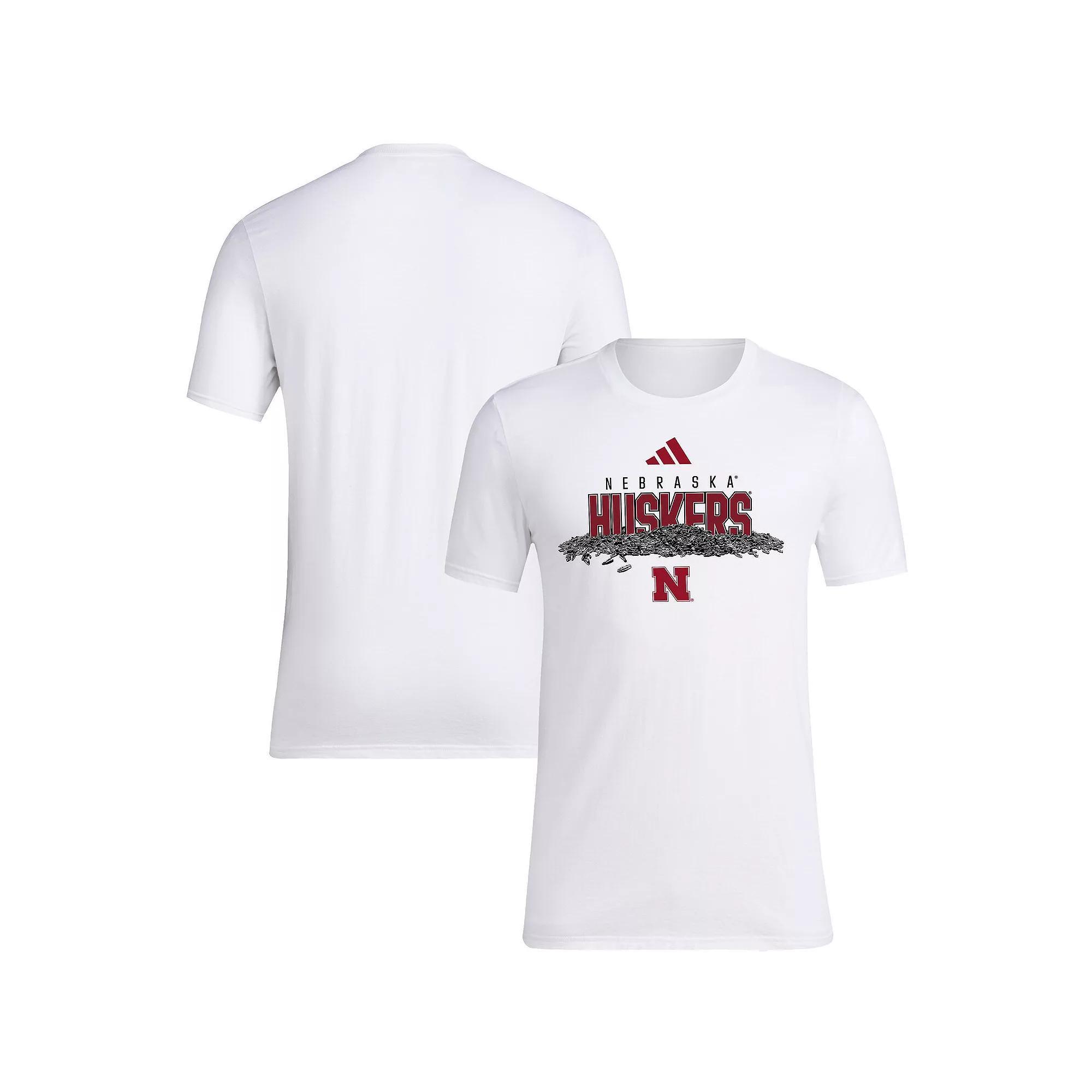 Men's adidas White Nebraska Huskers Baseball Sunflower Seeds T-Shirt,  Product Image