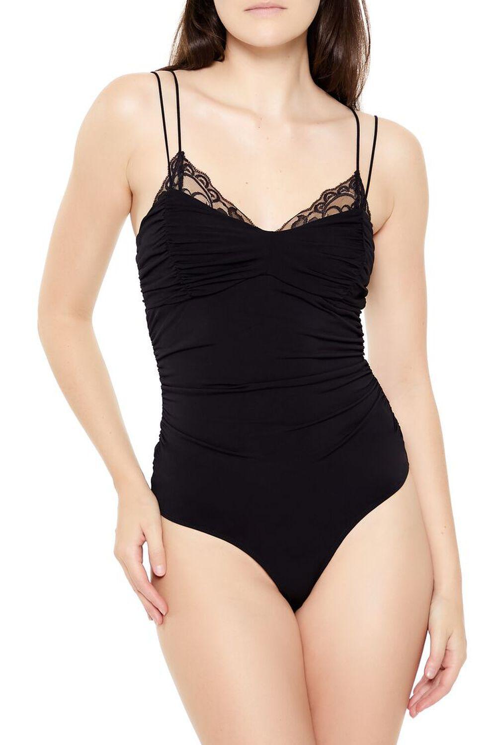 Lace-Trim Ruched Bodysuit | Forever 21 Product Image