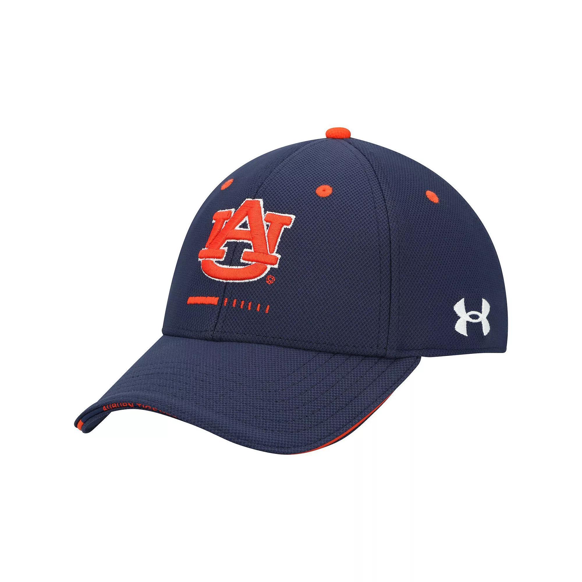 Men's Under Armour Navy Auburn Tigers Blitzing Accent Performance Flex Hat, Size: Medium/Large, Blue Product Image
