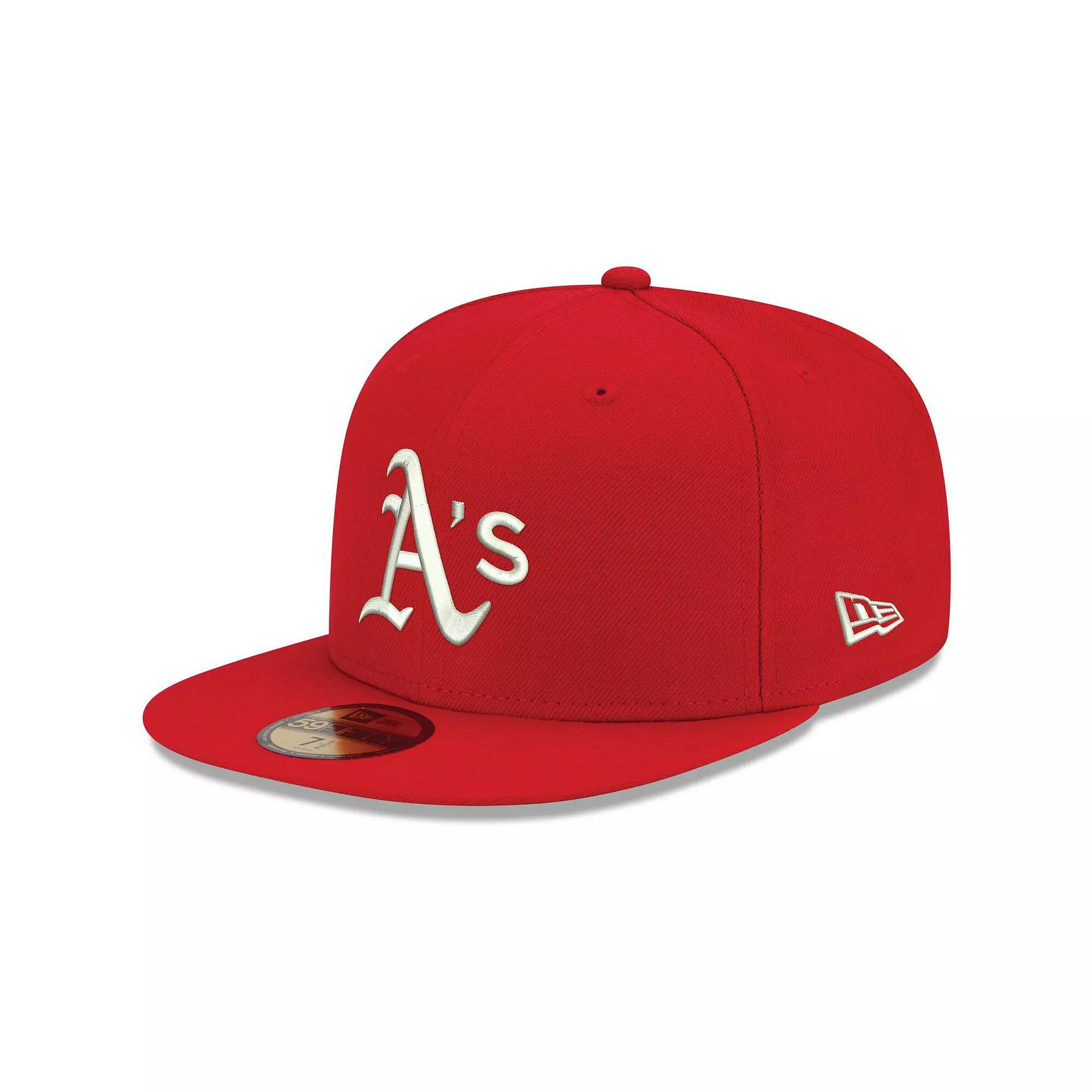Men's New Era Red Oakland Athletics White Logo 59FIFTY Fitted Hat,  Product Image