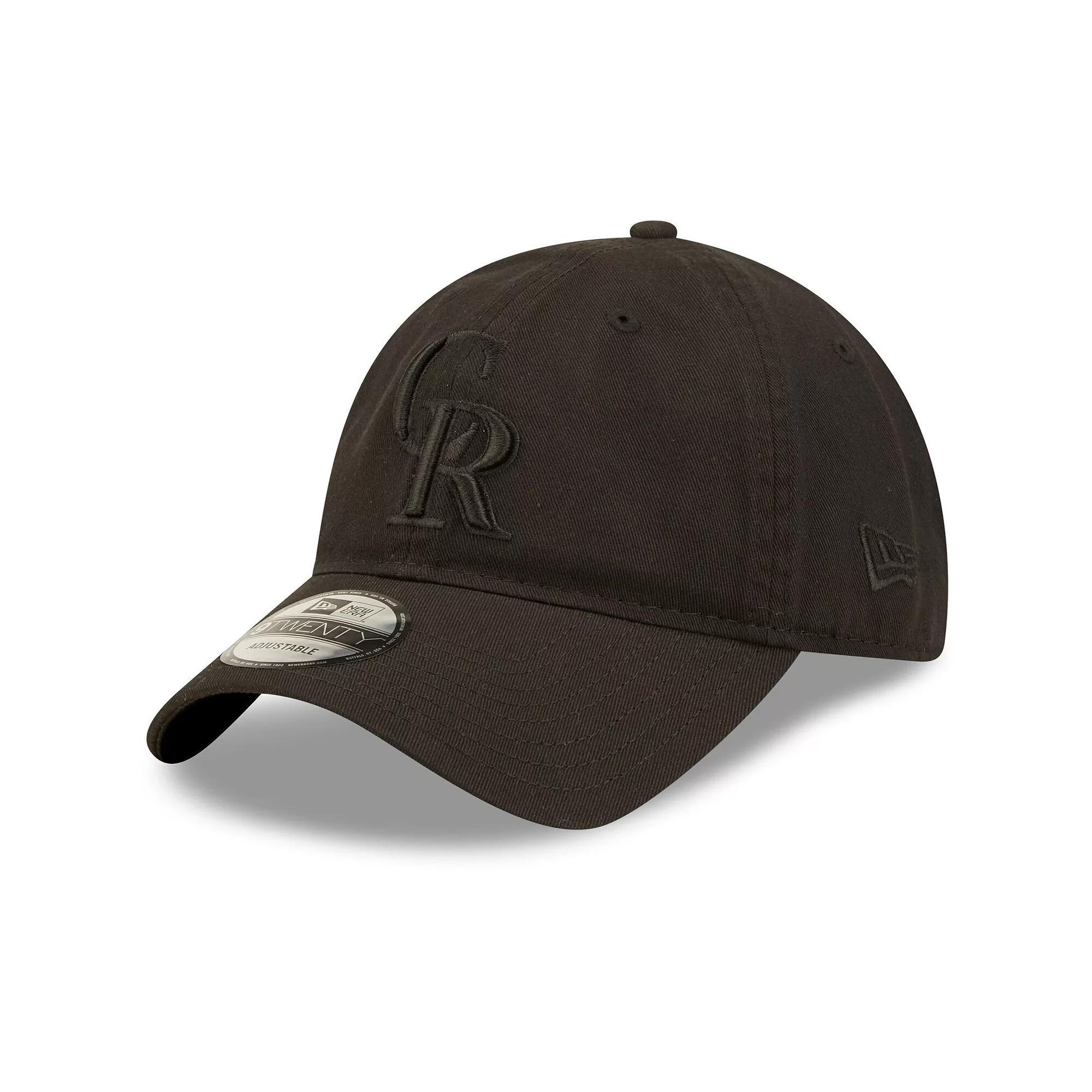 Men's New Era Colorado Rockies Black On Black Core Classic 2.0 9TWENTY Adjustable Hat Product Image