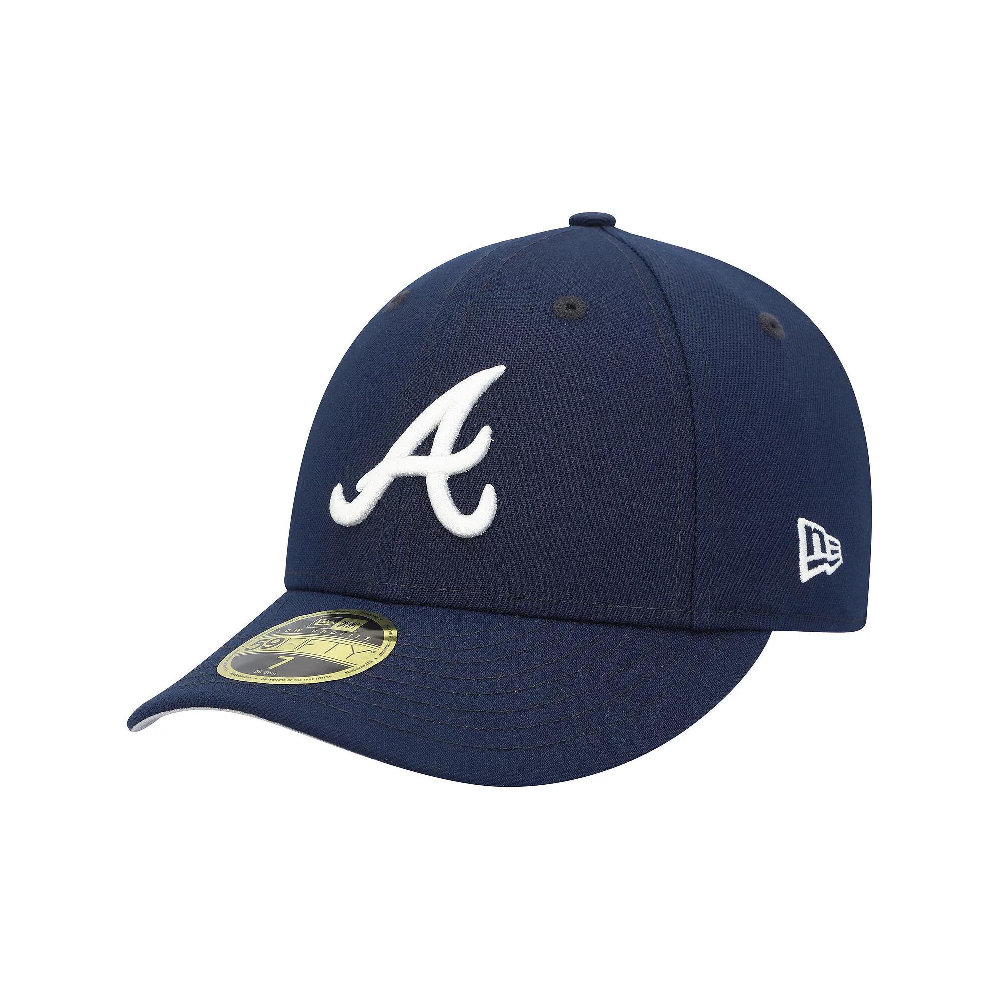Men's New Era Navy Atlanta Braves Oceanside Low Profile 59FIFTY Fitted Hat, Size: 6 7/8, Blue Product Image