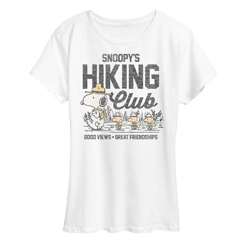 Women's Peanuts Snoopy's Hiking Club Graphic Tee, Size: Large, White Product Image