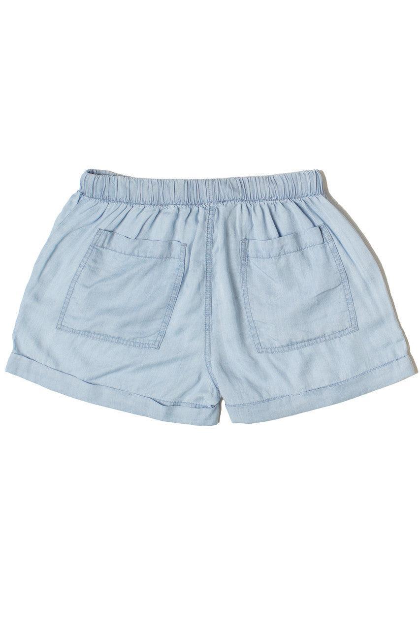 Cuffed Hem Drawstring Tencel Shorts Product Image