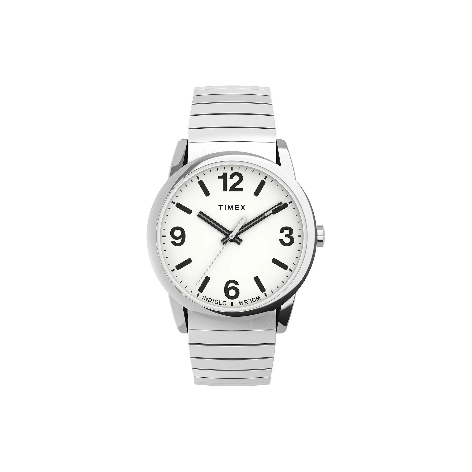 Timex® Easy Reader® Men's Bold Perfect Fit Expansion Band Watch - TW2U98800JT, Size: Medium, Silver Product Image