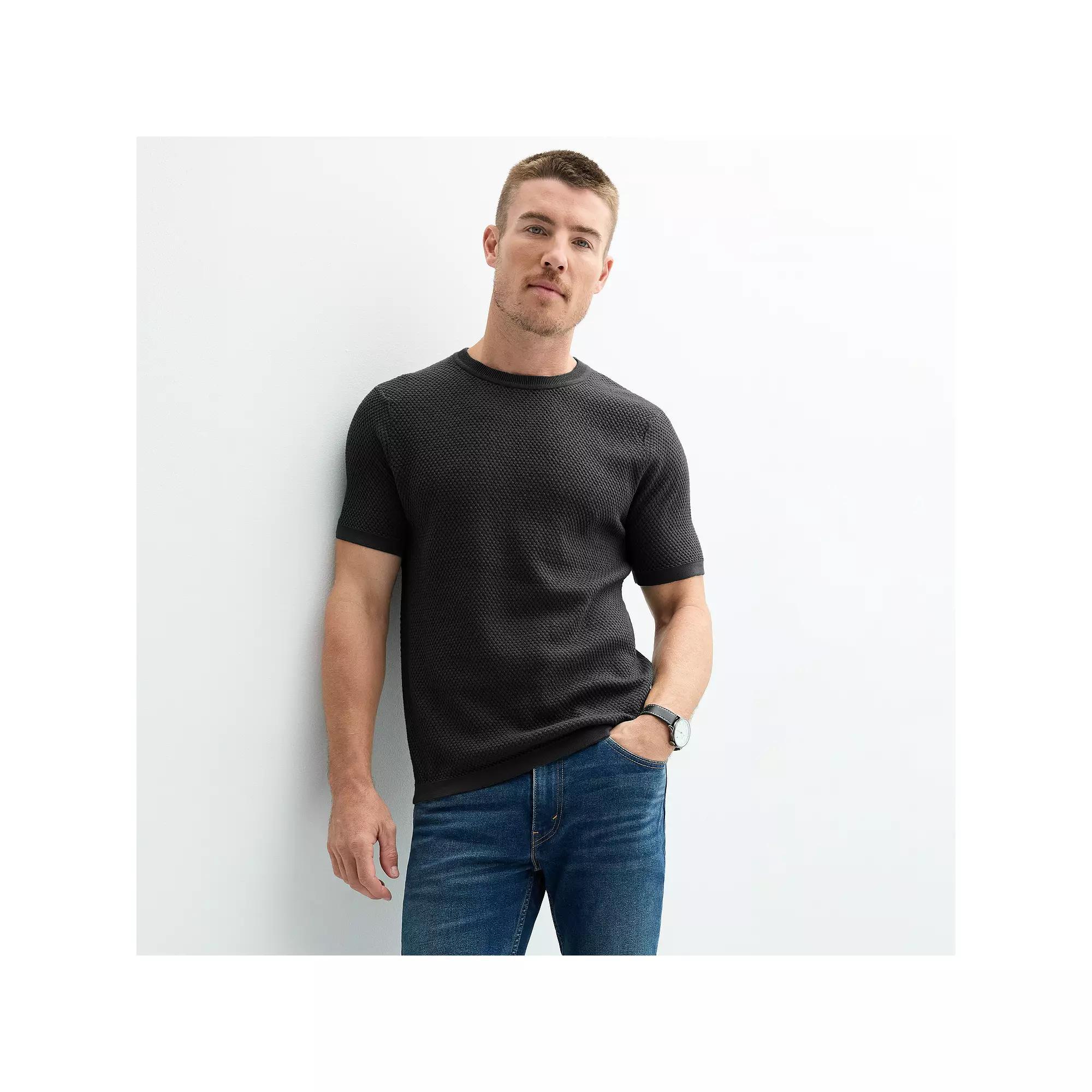 Men's Apt. 9® Colby Fitted Waffle Weave T-Shirt, Size: Large, Mineral Black Product Image