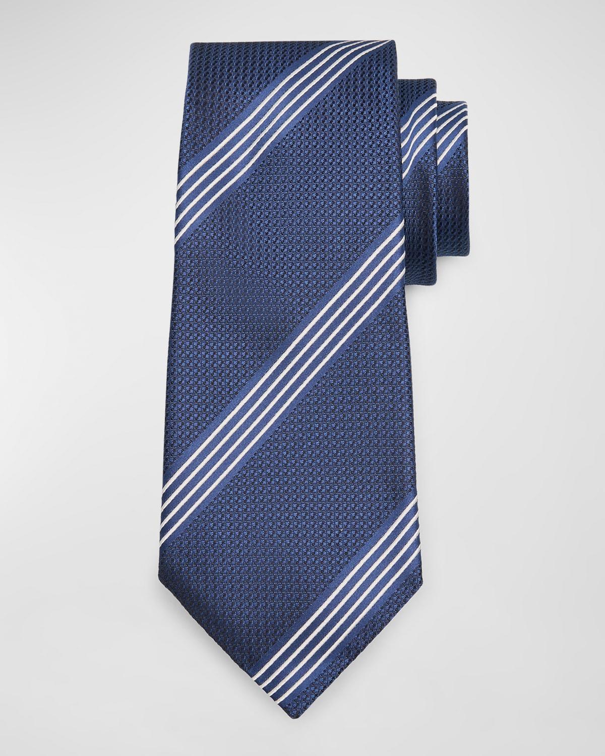 TOM FORD Men's Multi-stripe Silk Tie In Blue Product Image