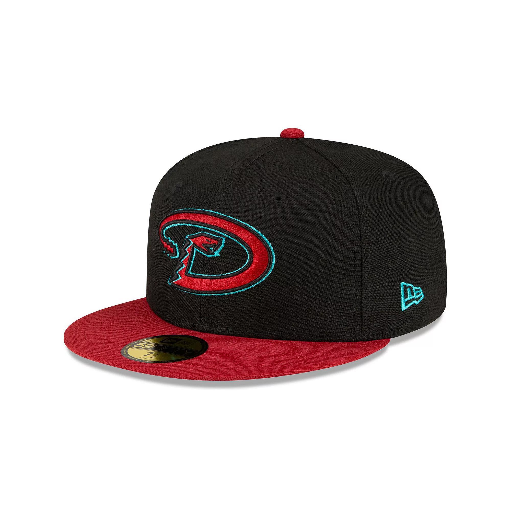 Men's New Era Black/Red Arizona Diamondbacks Road Authentic Collection On-Field 59FIFTY Fitted Hat,  Product Image