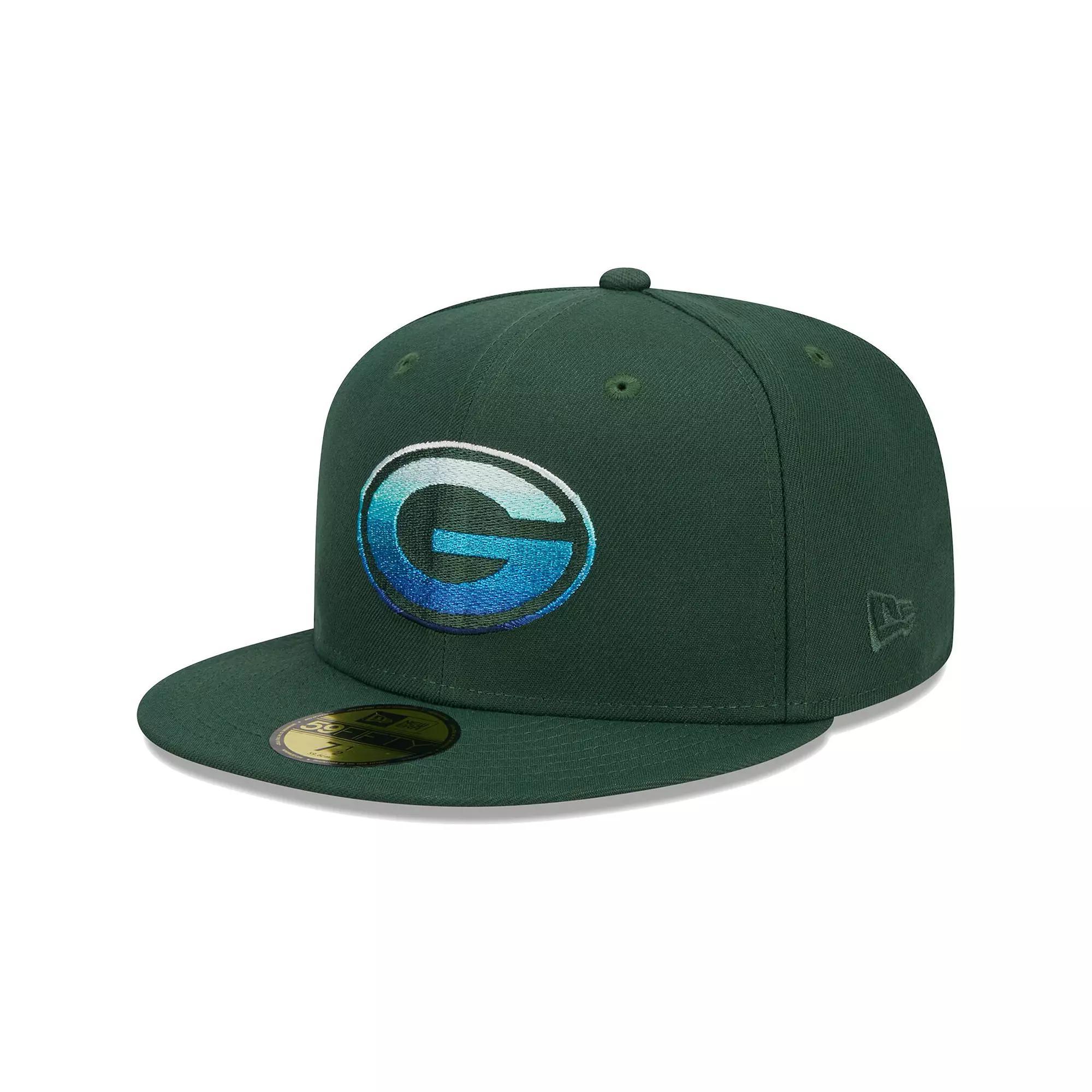 Men's New Era Green Green Bay Packers Gradient 59FIFTY Fitted Hat,  Product Image