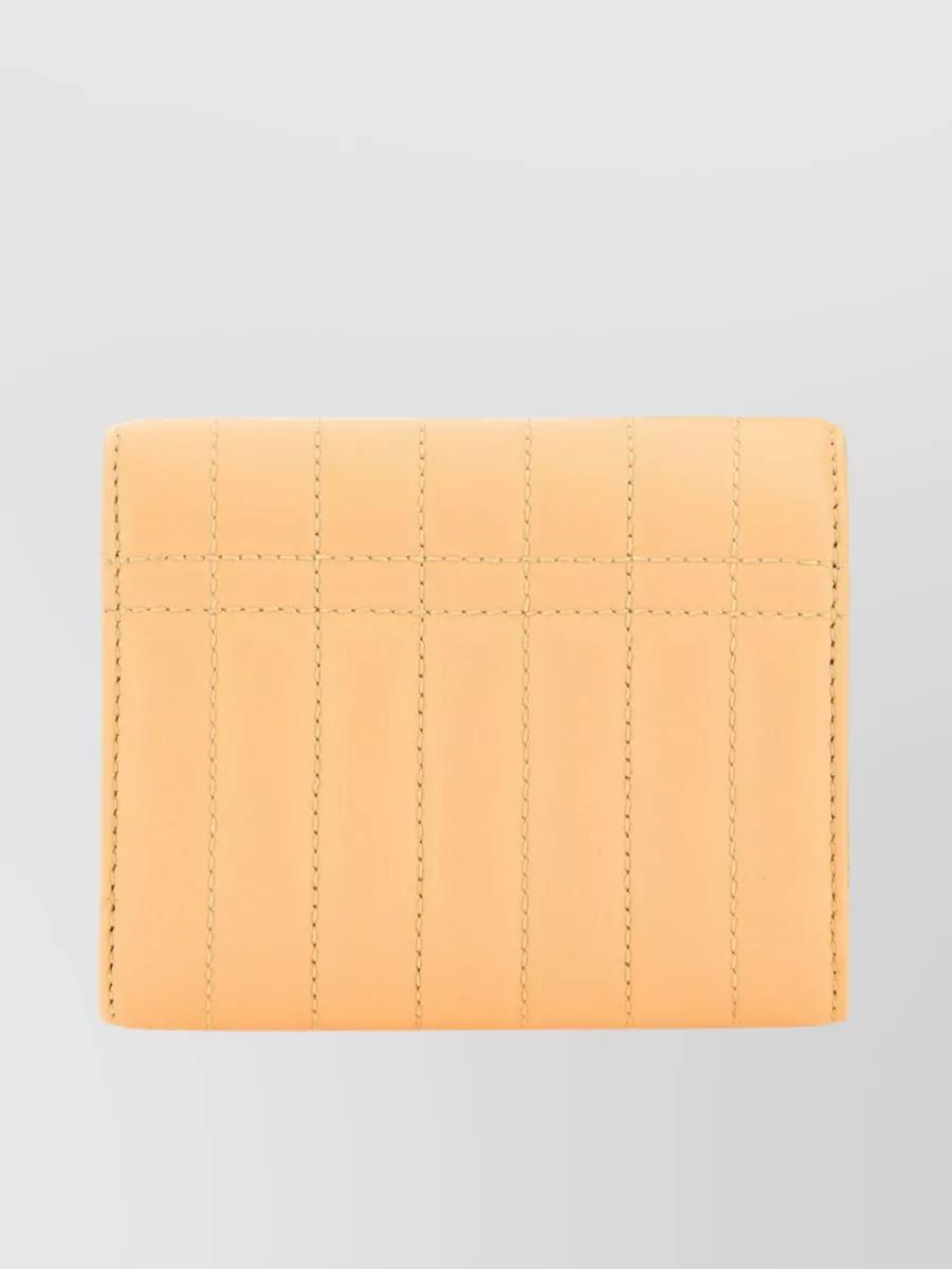 BURBERRY Lola Quilted Folded Wallet In Cream Product Image