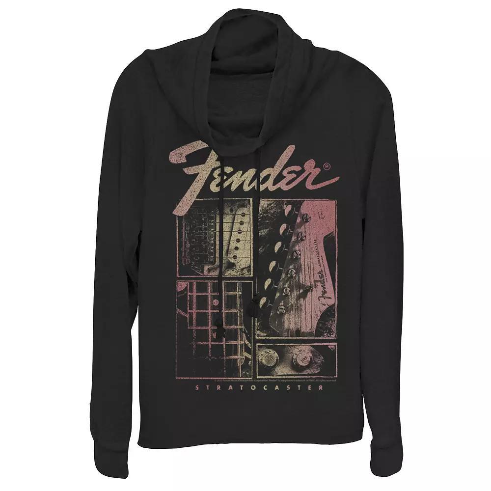 Juniors' Fender Stratocaster Panels Cowlneck Graphic Lightweight Long Sleeve, Girl's,  Product Image