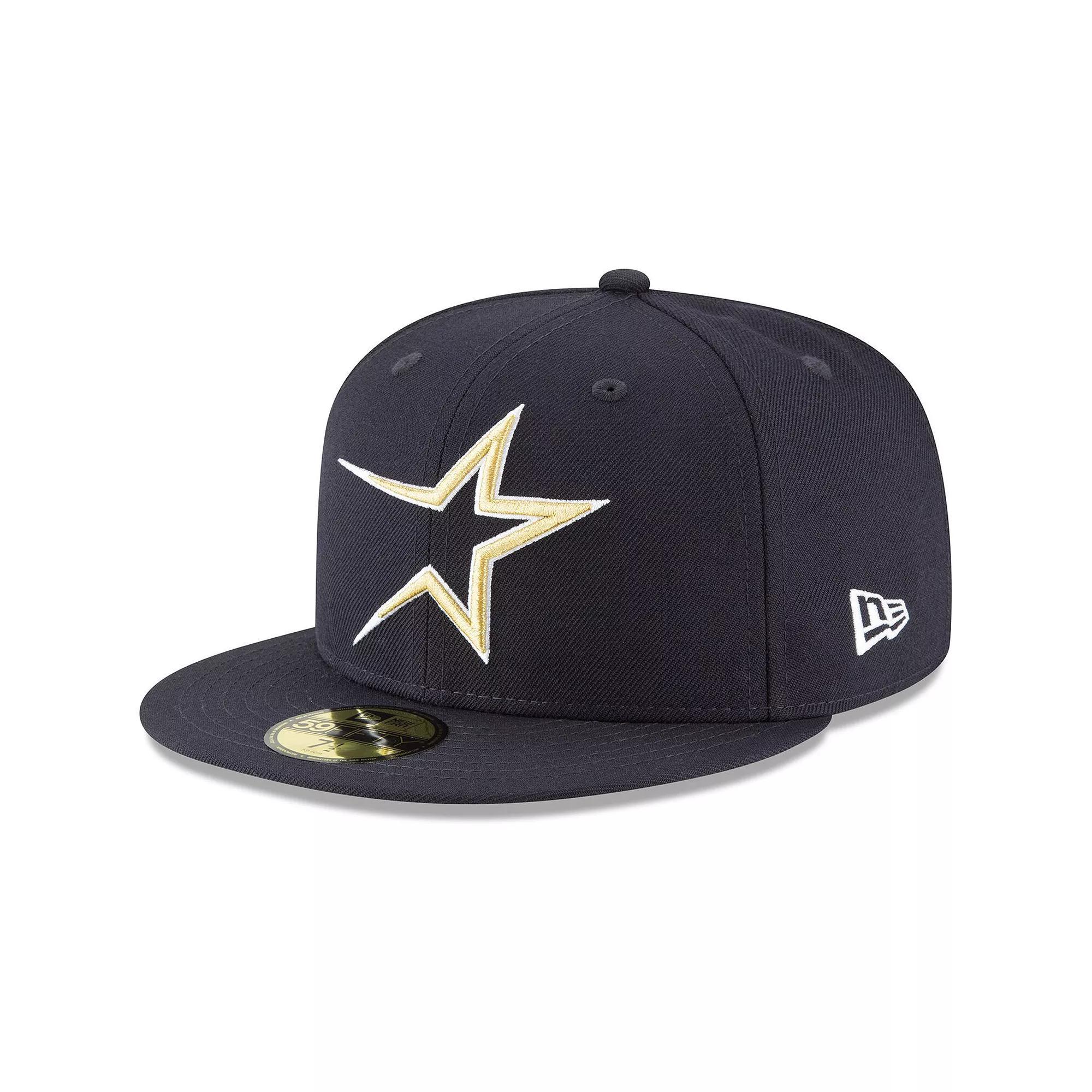 Mens New Era Houston Astros Cooperstown Collection Wool 59FIFTY Fitted Hat Blue Product Image